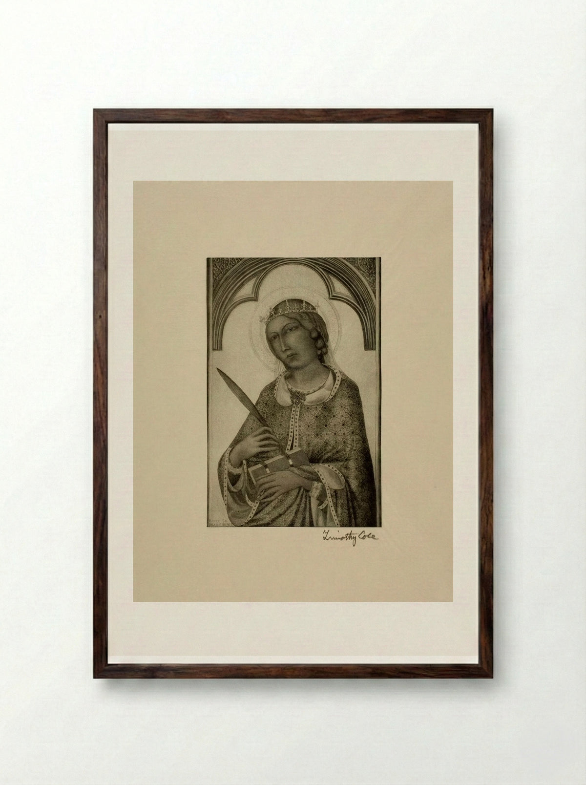 Saint Catherine of Alexandria - Timothy Cole - Framed Print Dark Wood