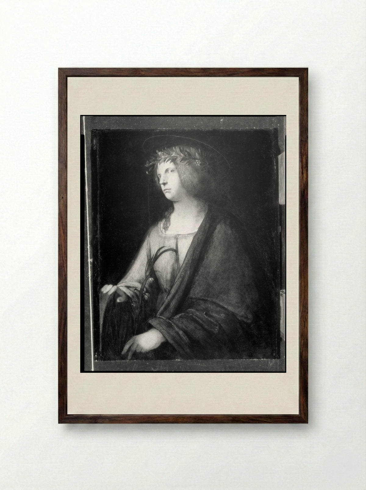 Saint Catherine of Alexandria - Girolamo Romanino - Framed Print Dark Wood