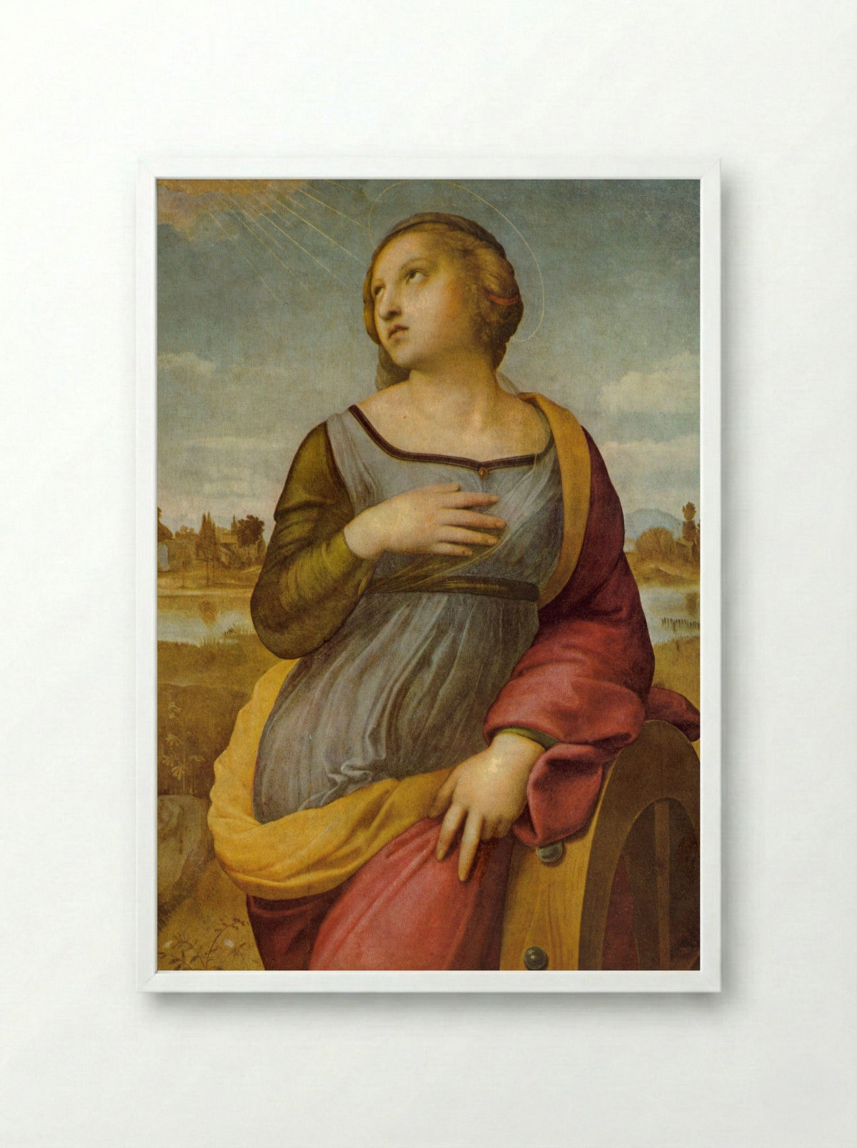 Saint Catherine of Alexandria - Raphael - Framed Print White