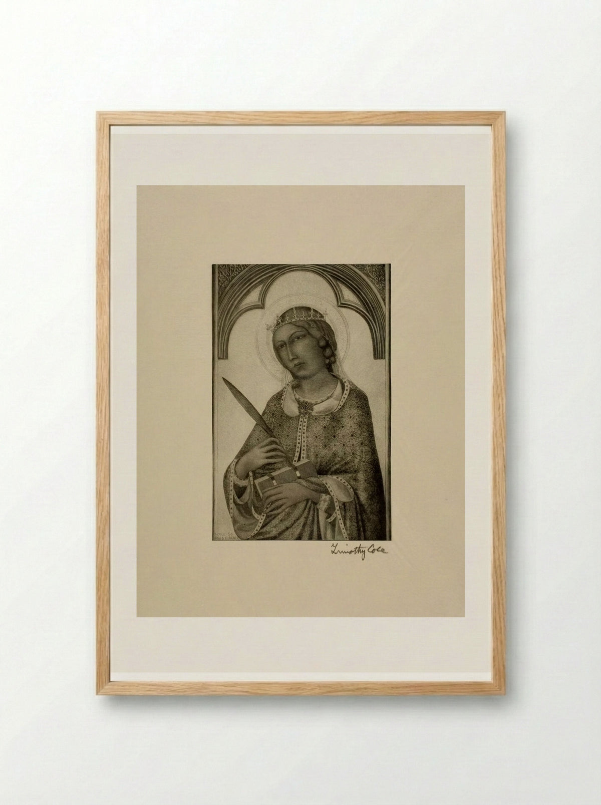 Saint Catherine of Alexandria - Timothy Cole - Framed Print Wood