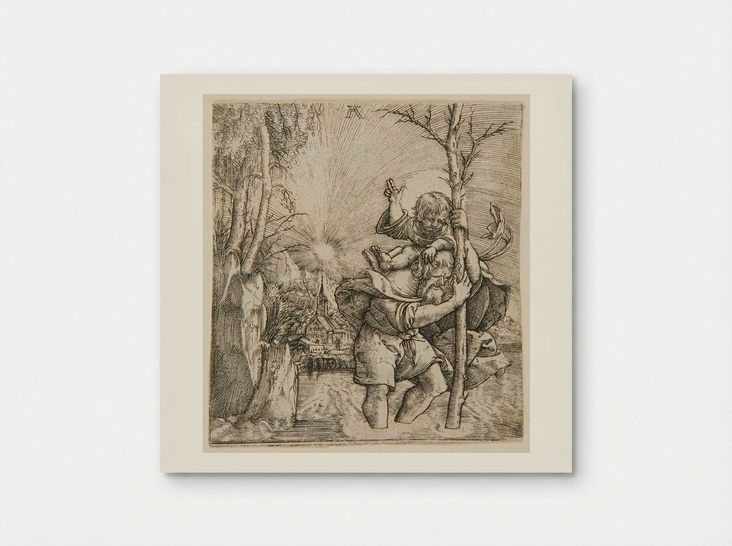 Saint Christopher Carrying the Christ Child - Albrecht Altdorfer - Poster