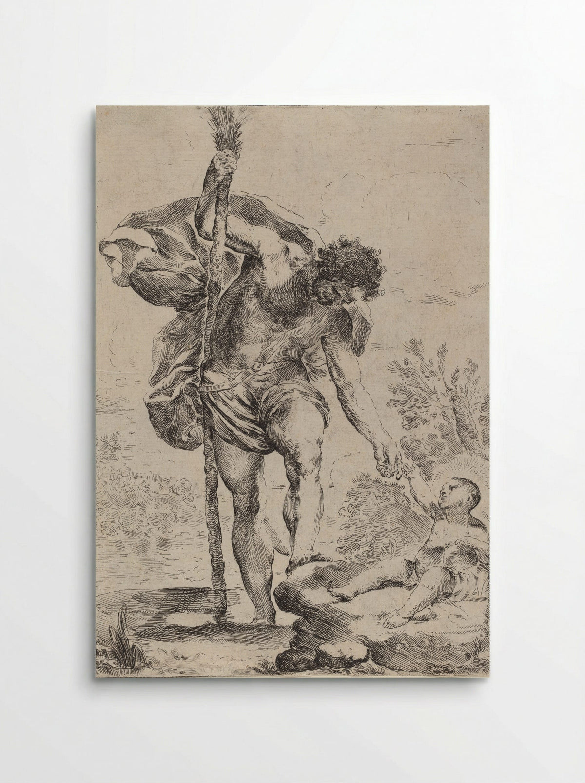Saint Christopher Carrying the Christ Child - Francesco Amato - Poster