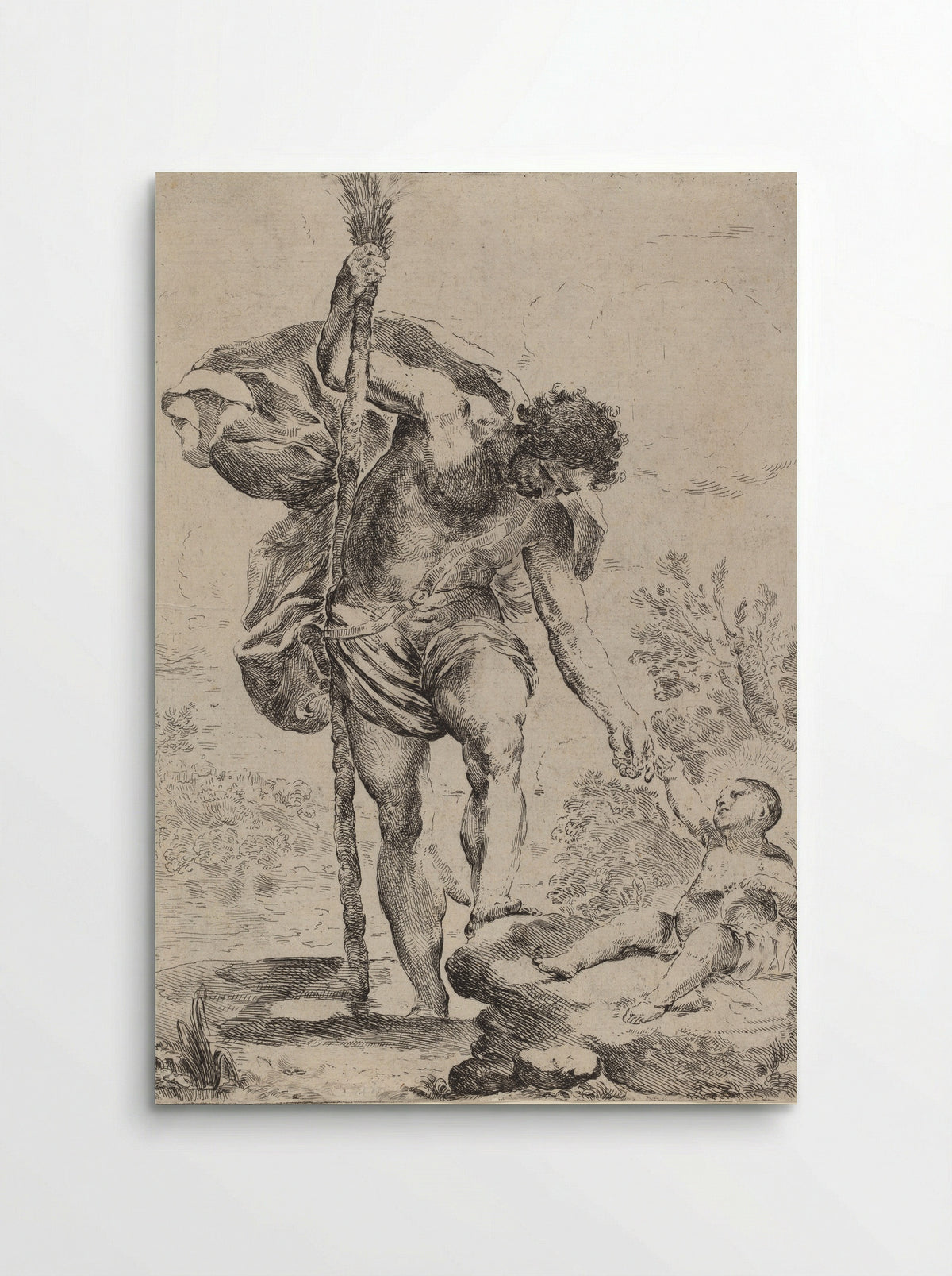 Saint Christopher Carrying the Christ Child - Francesco Amato - Poster