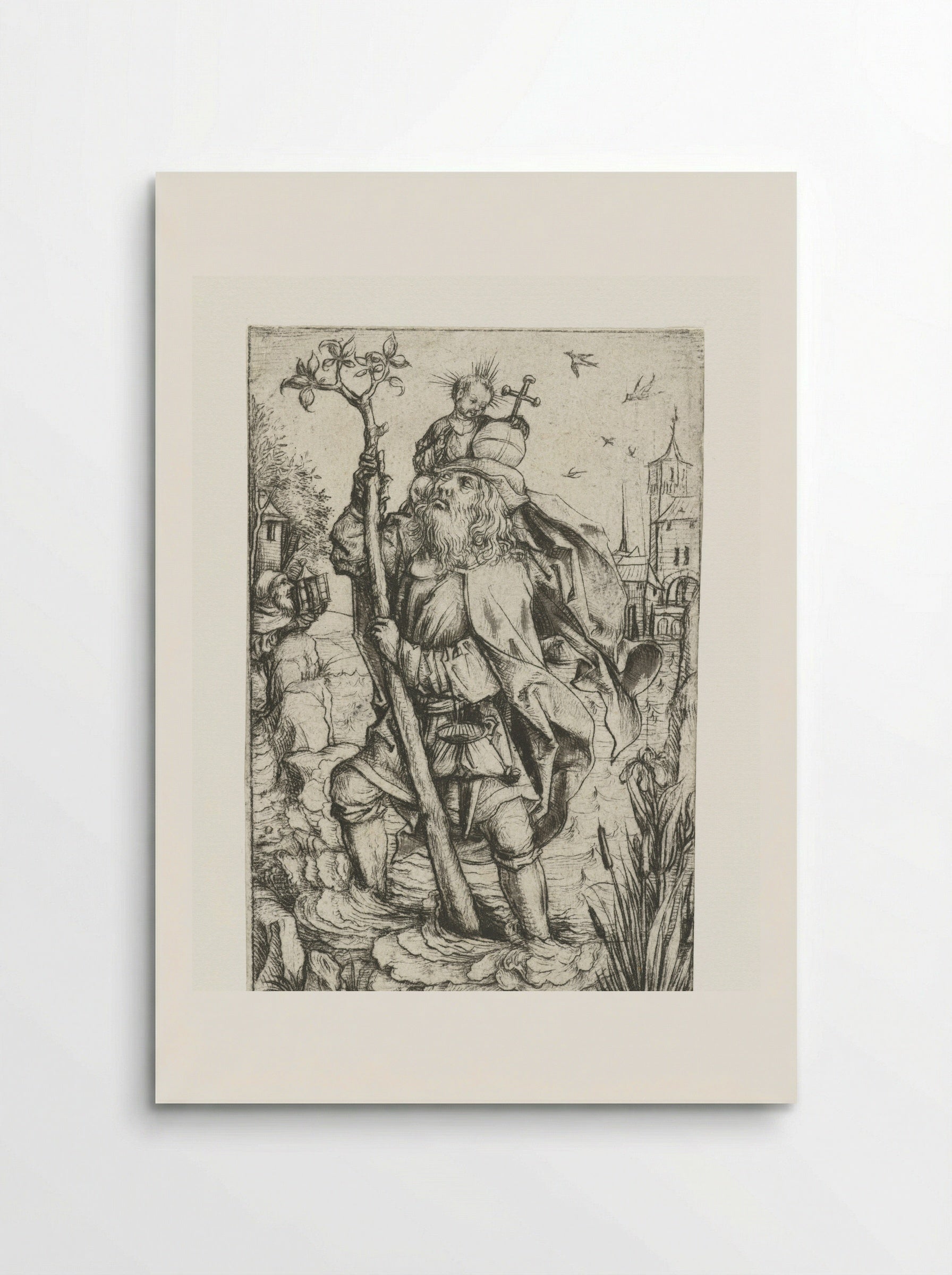 Saint Christopher (Small Version) - Meester van het Amsterdamse Kabinet - Poster