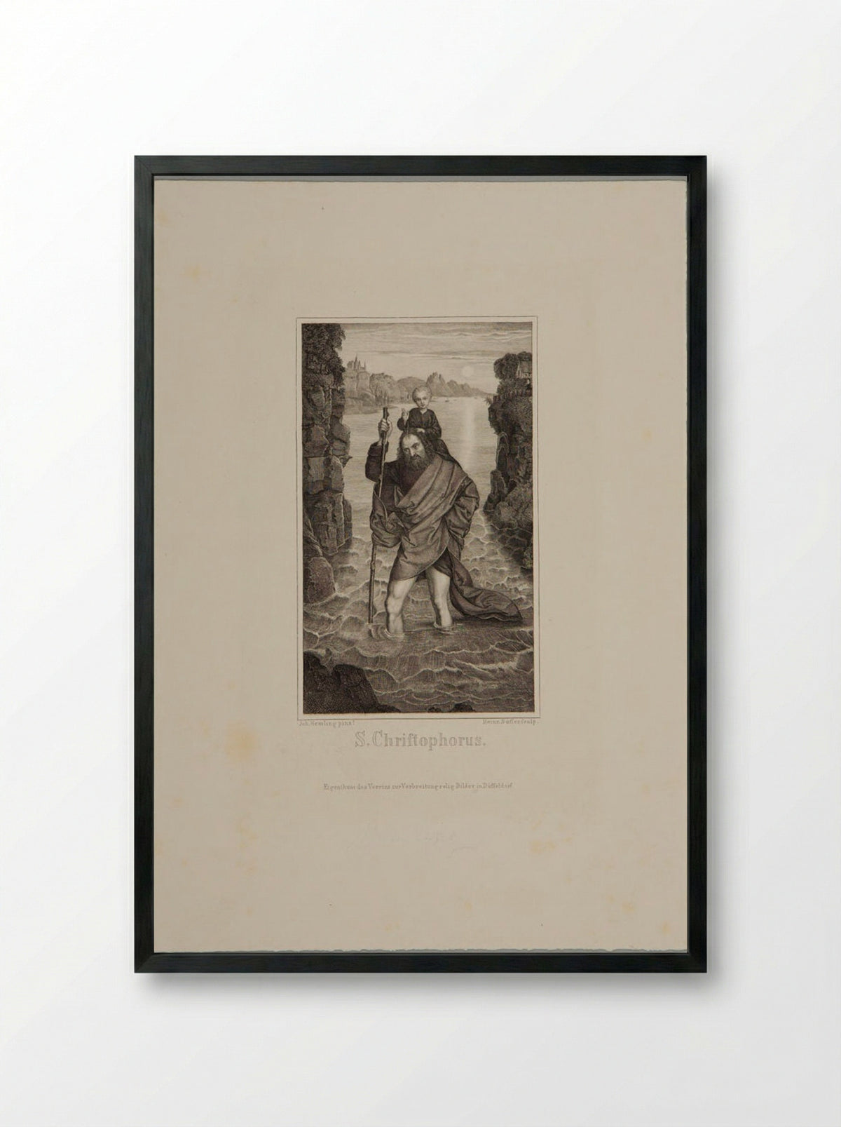 Saint Christopher - Heinrich Nüsser - Framed Print Black