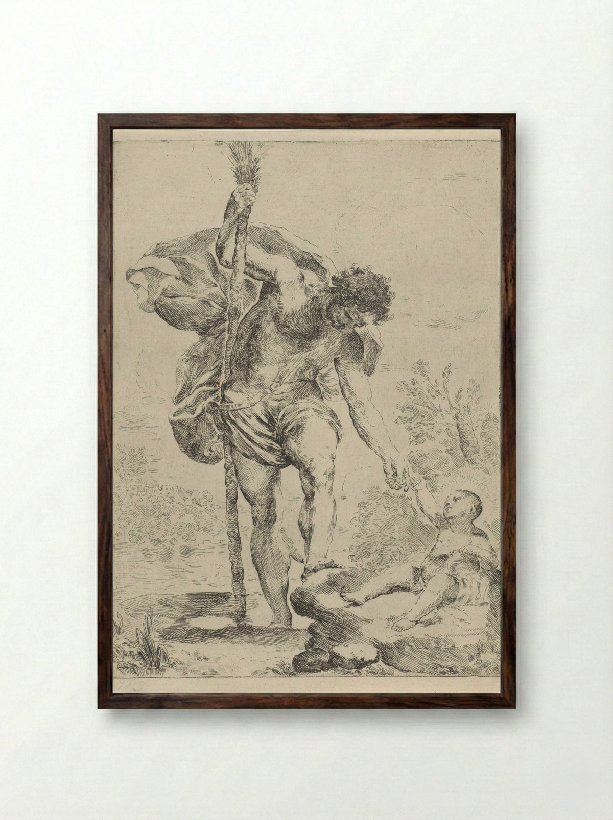 Saint Christopher - Francesco Amato - Framed Print Dark Wood