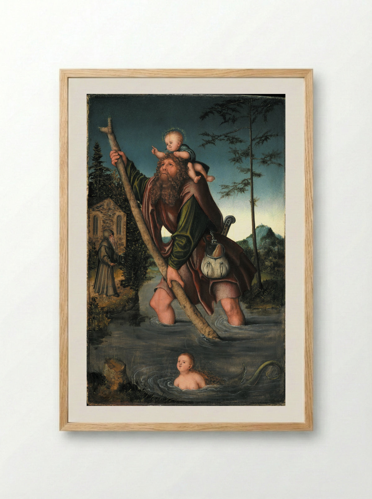 Saint Christopher - Lucas Cranach the Elder - Framed Print Wood