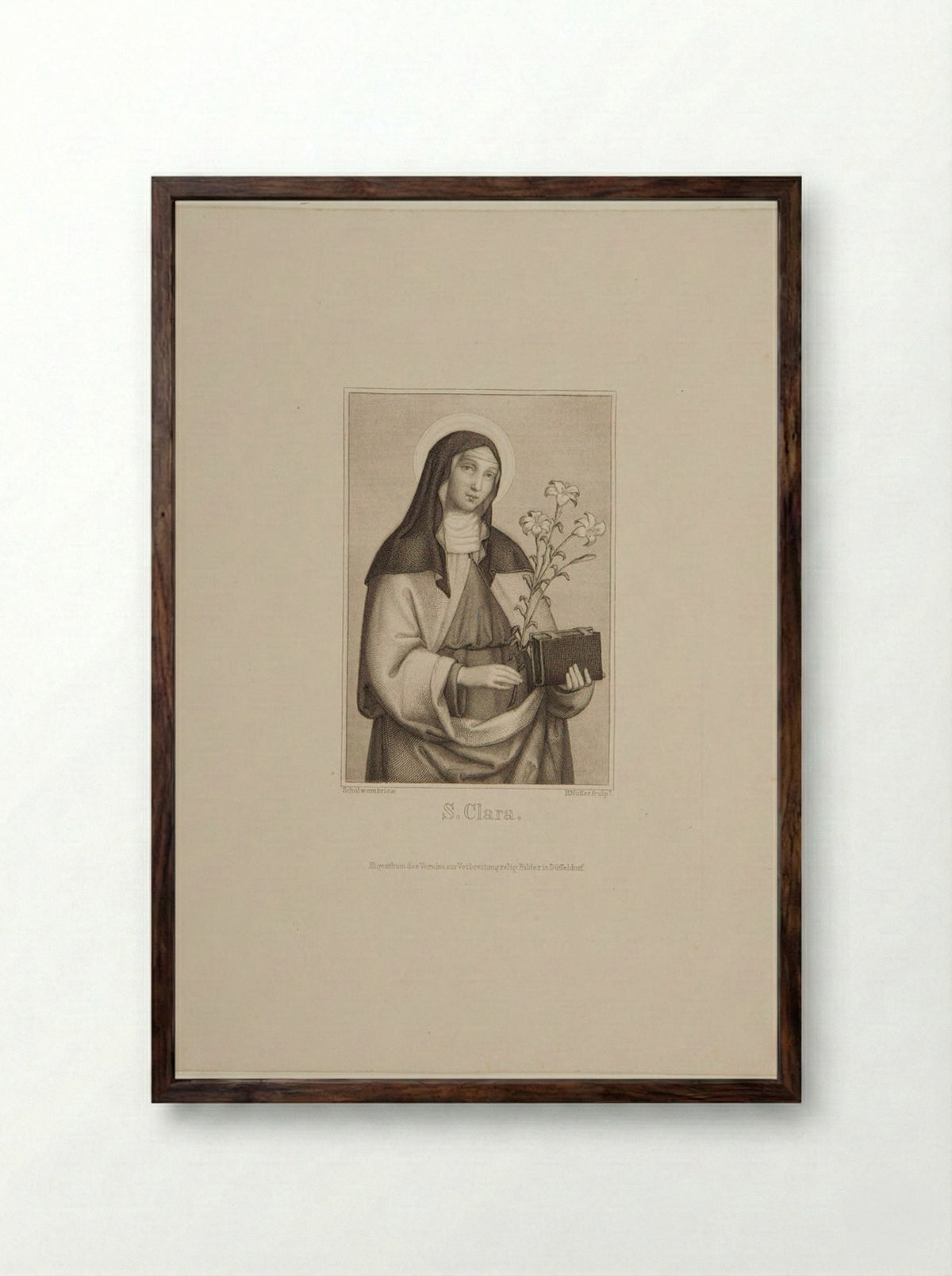 Saint Clara - Heinrich Nüsser - Framed Print Dark Wood
