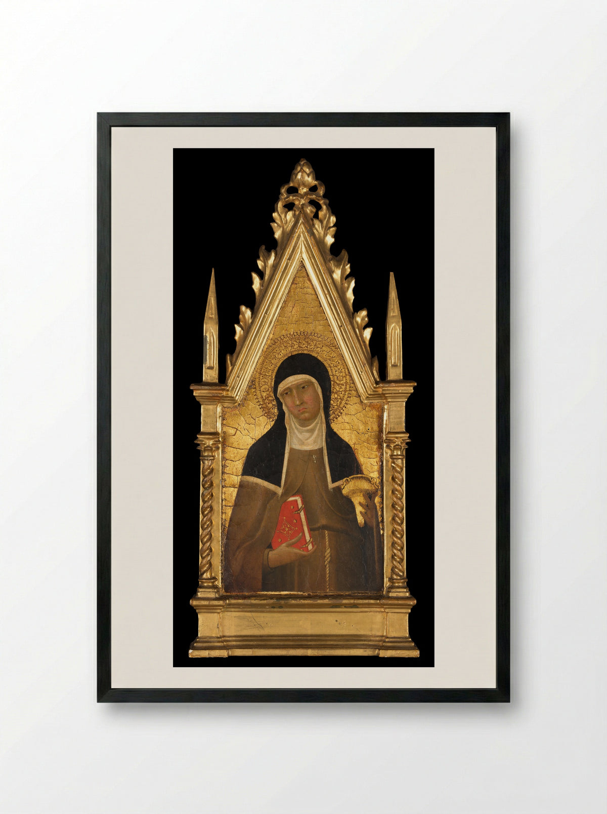 Saint Clare - Lippo Memmi - Framed Print Black