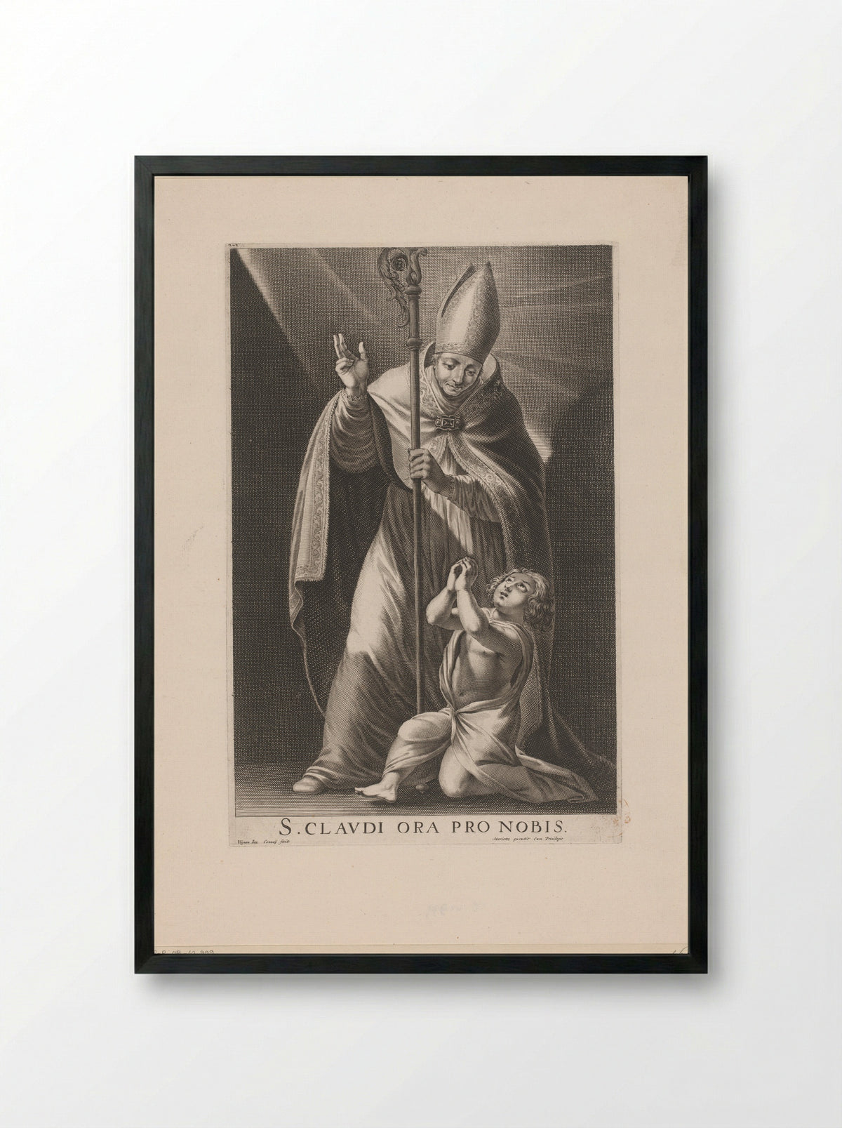 Saint Claude of Besançon - Jean Couvay - Framed Print Black