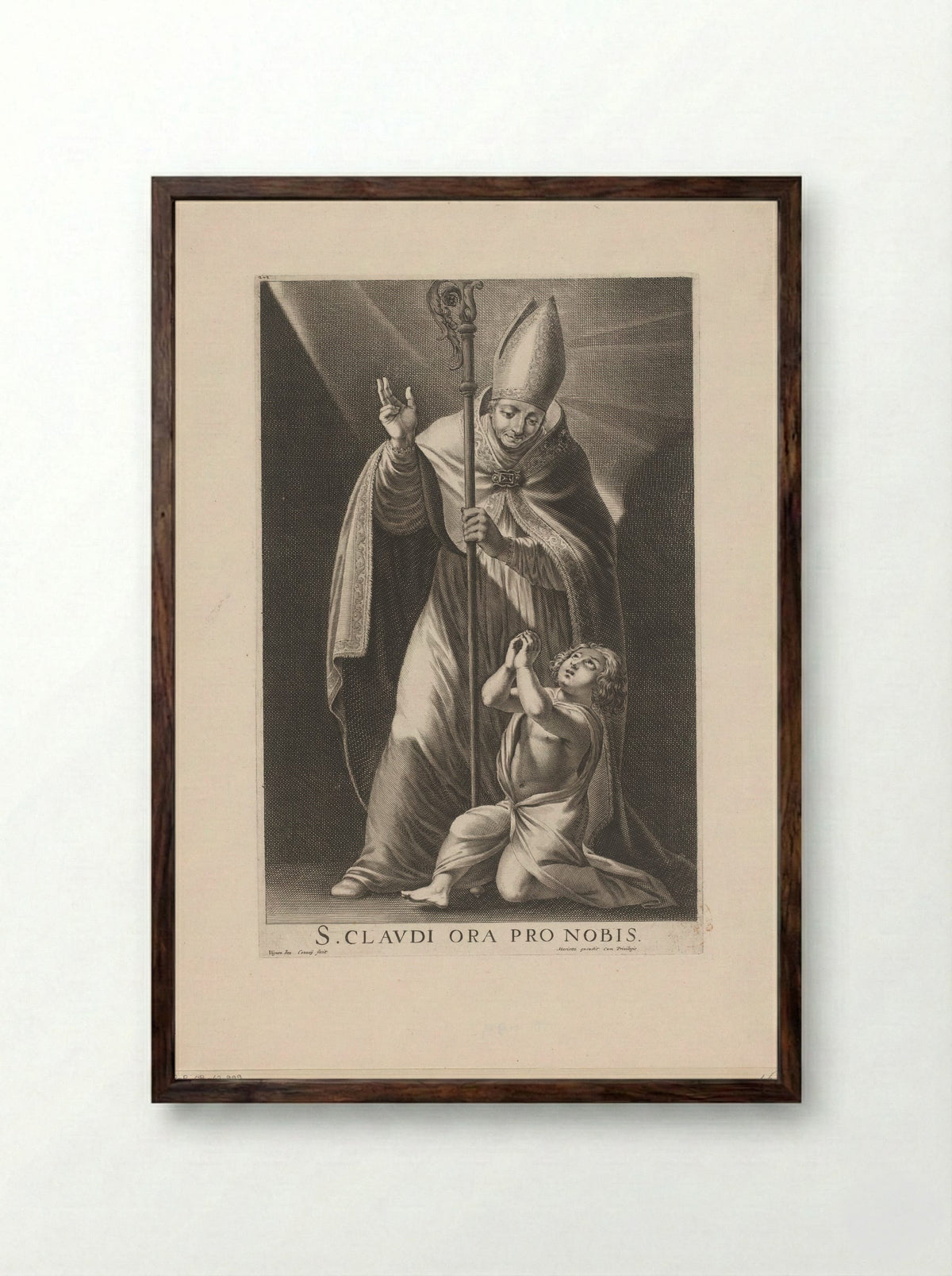 Saint Claude of Besançon - Jean Couvay - Framed Print Dark Wood