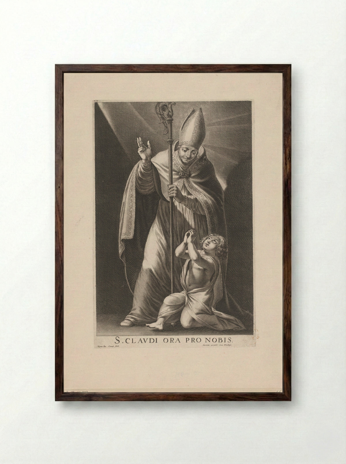 Saint Claude of Besançon - Jean Couvay - Framed Print Dark Wood