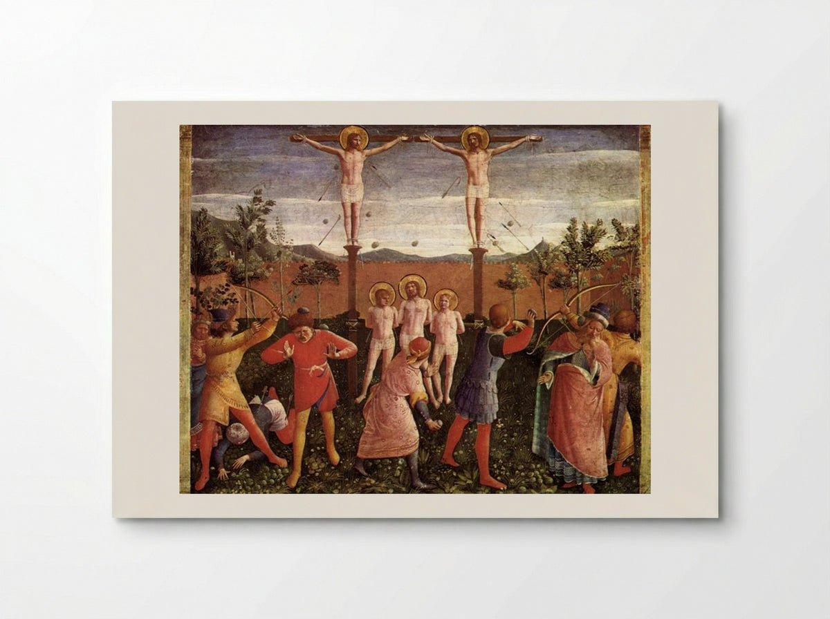 Saint Cosmas and Saint Damian Crucified and Stoned - Fra Angelico - Poster