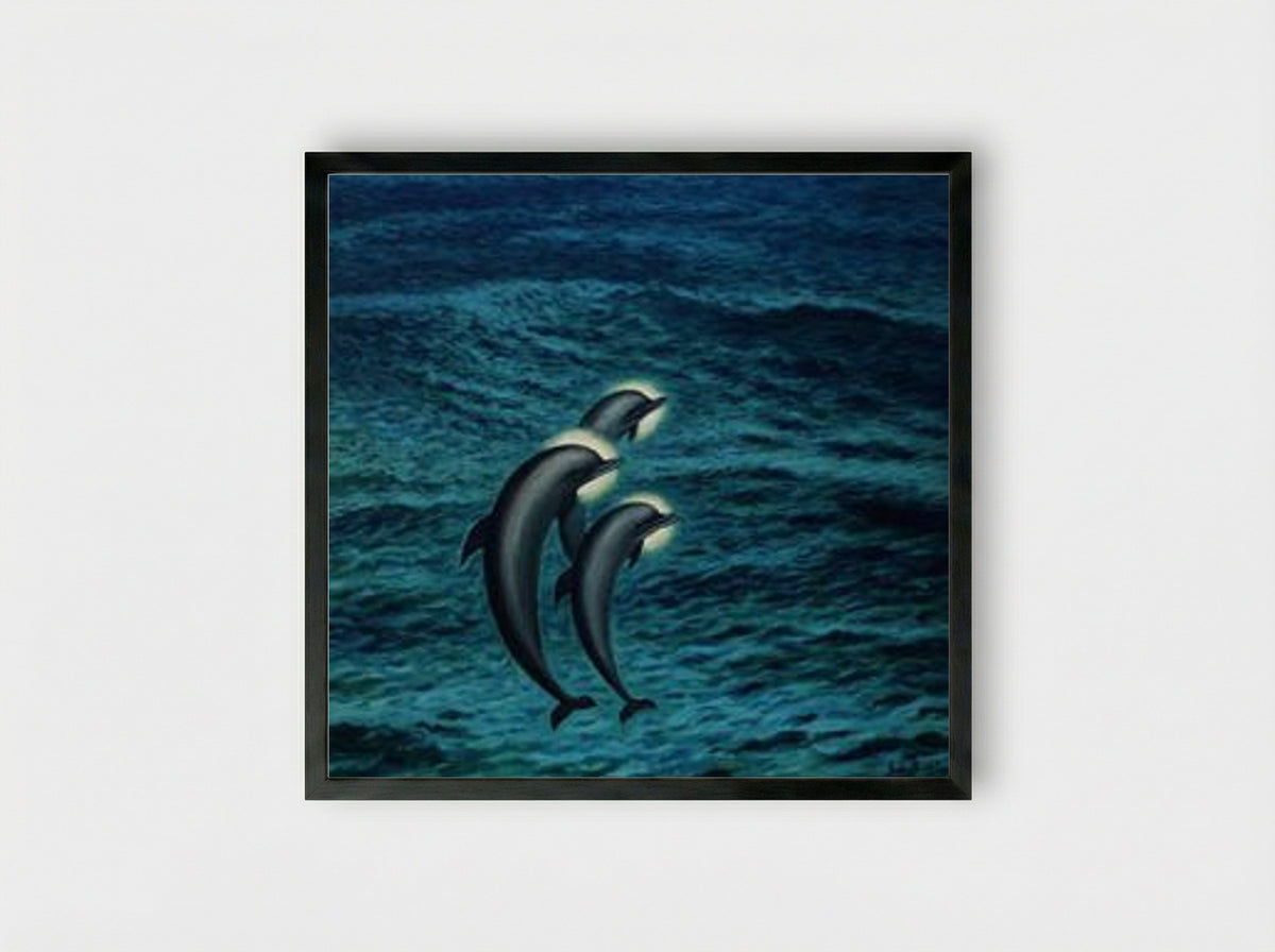Saint Dolphins - Sabin Balasa - Framed Print Black