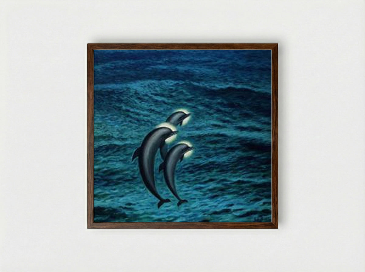 Saint Dolphins - Sabin Balasa - Framed Print Dark Wood
