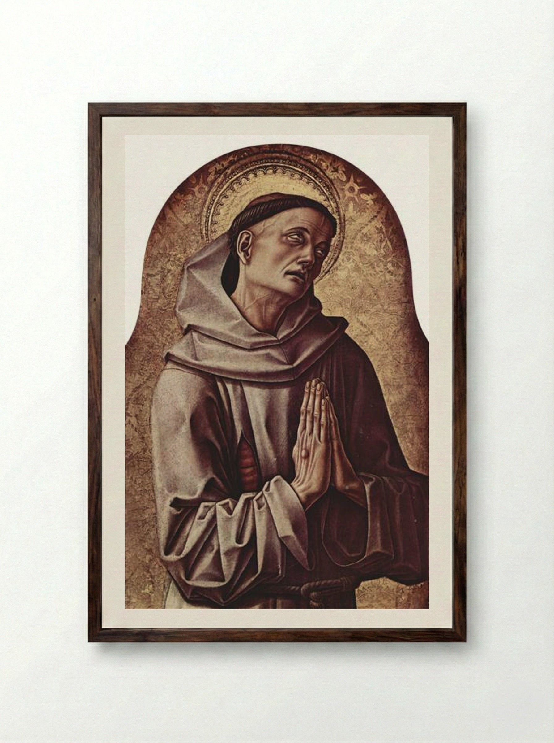 Saint Dominic - Carlo Crivelli - Framed Print Dark Wood