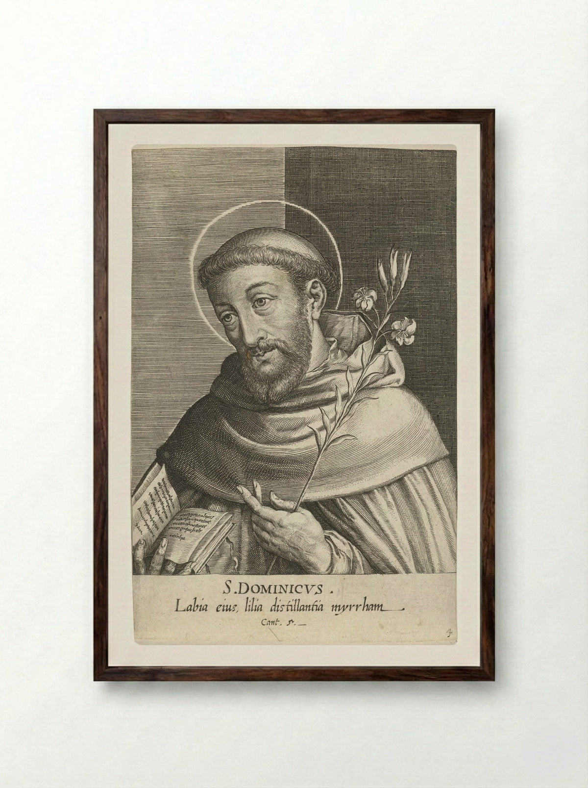 Saint Dominic - Dominicus Custos - Framed Print Dark Wood