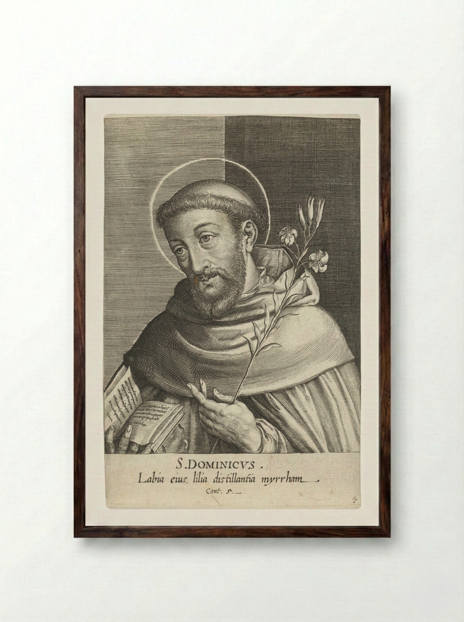 Saint Dominic - Dominicus Custos - Framed Print Dark Wood