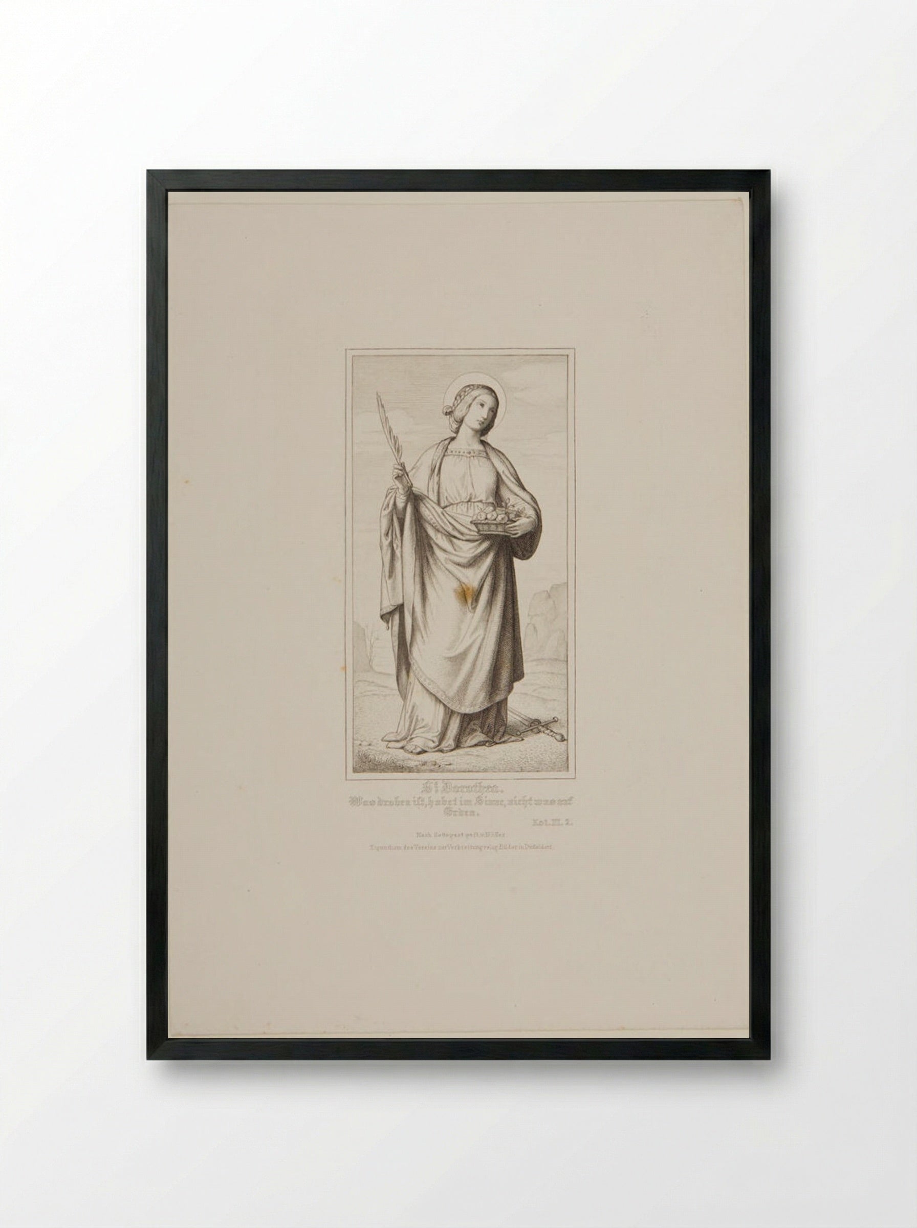 Saint Dorothea - Heinrich Nüsser - Framed Print Black