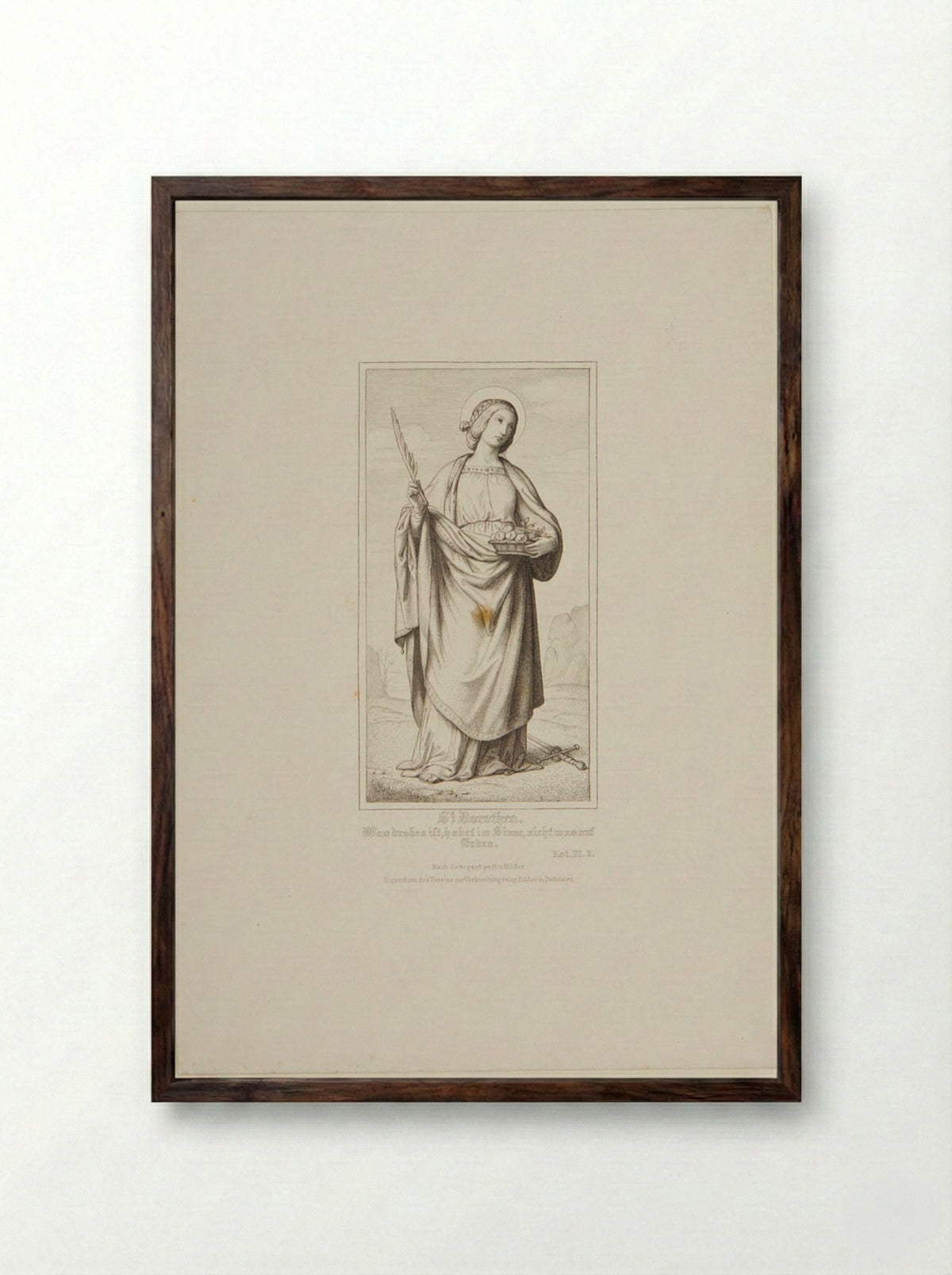 Saint Dorothea - Heinrich Nüsser - Framed Print Dark Wood