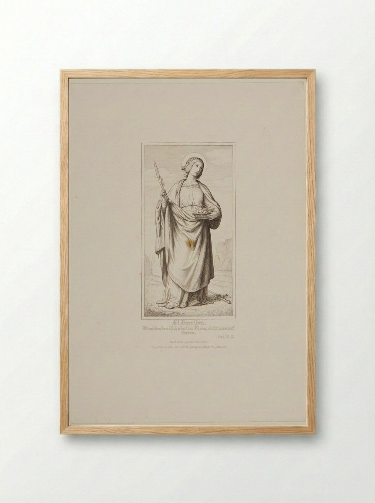 Saint Dorothea - Heinrich Nüsser - Framed Print Wood