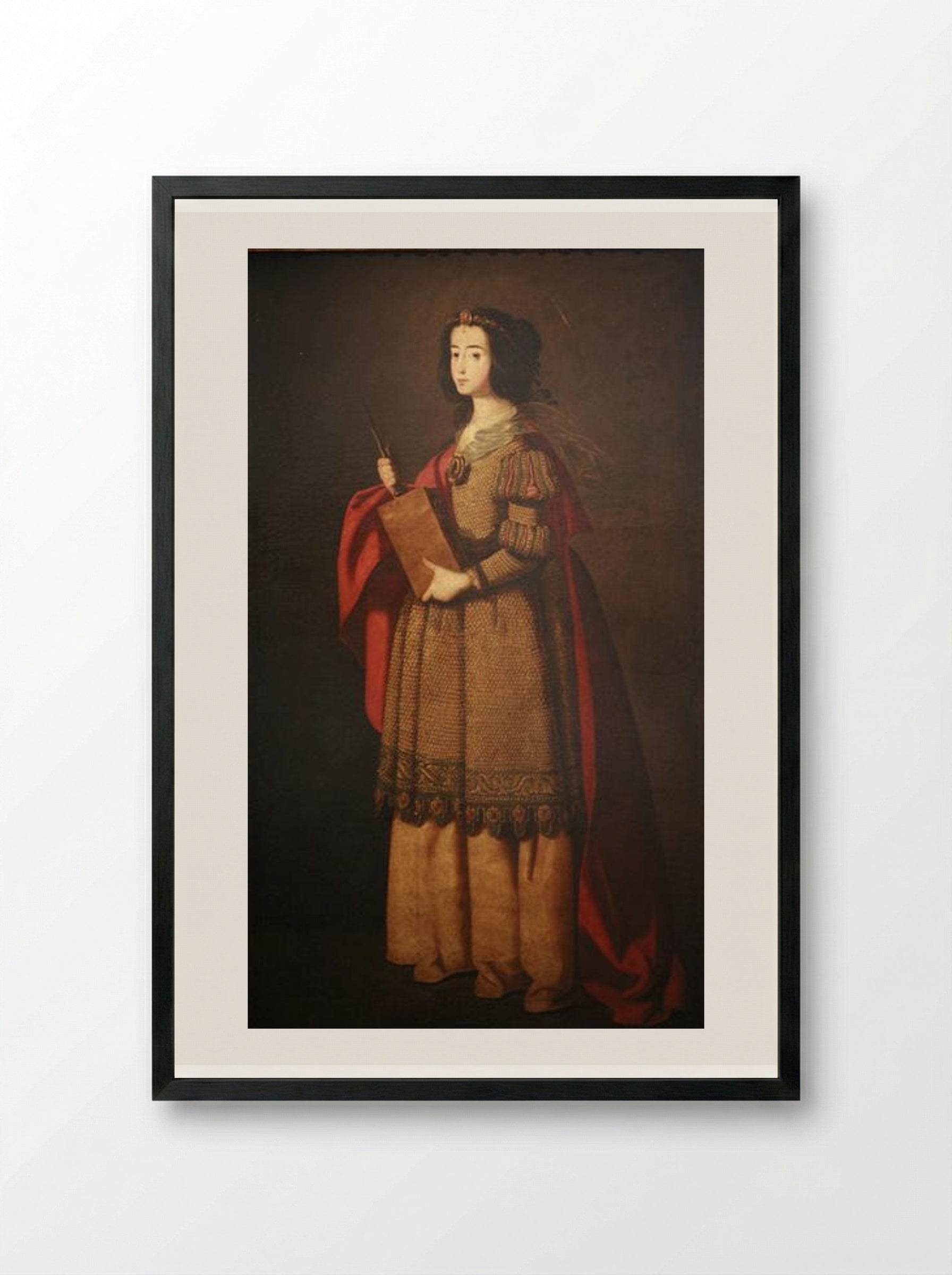 Saint Engracia - Francisco de Zurbarán - Framed Print Black