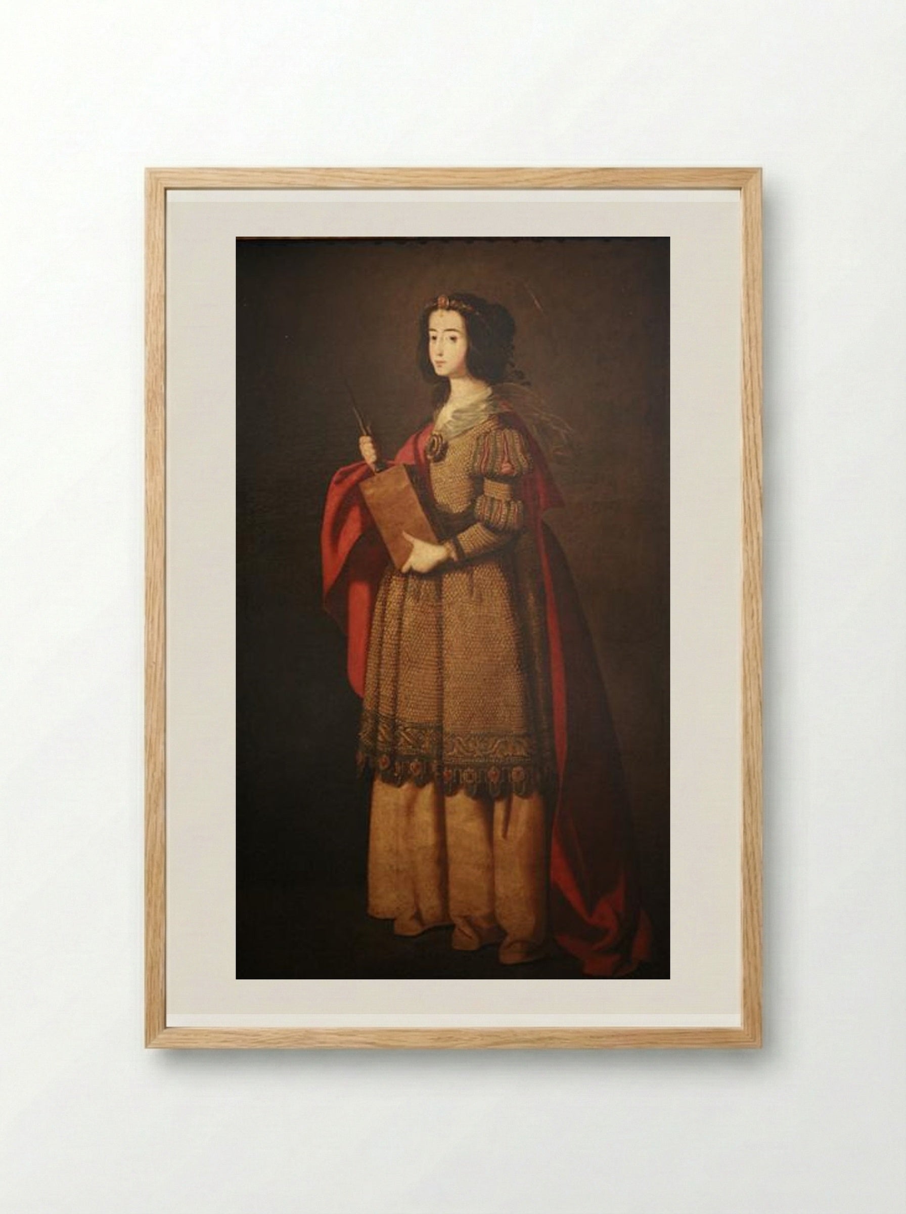 Saint Engracia - Francisco de Zurbarán - Framed Print Wood