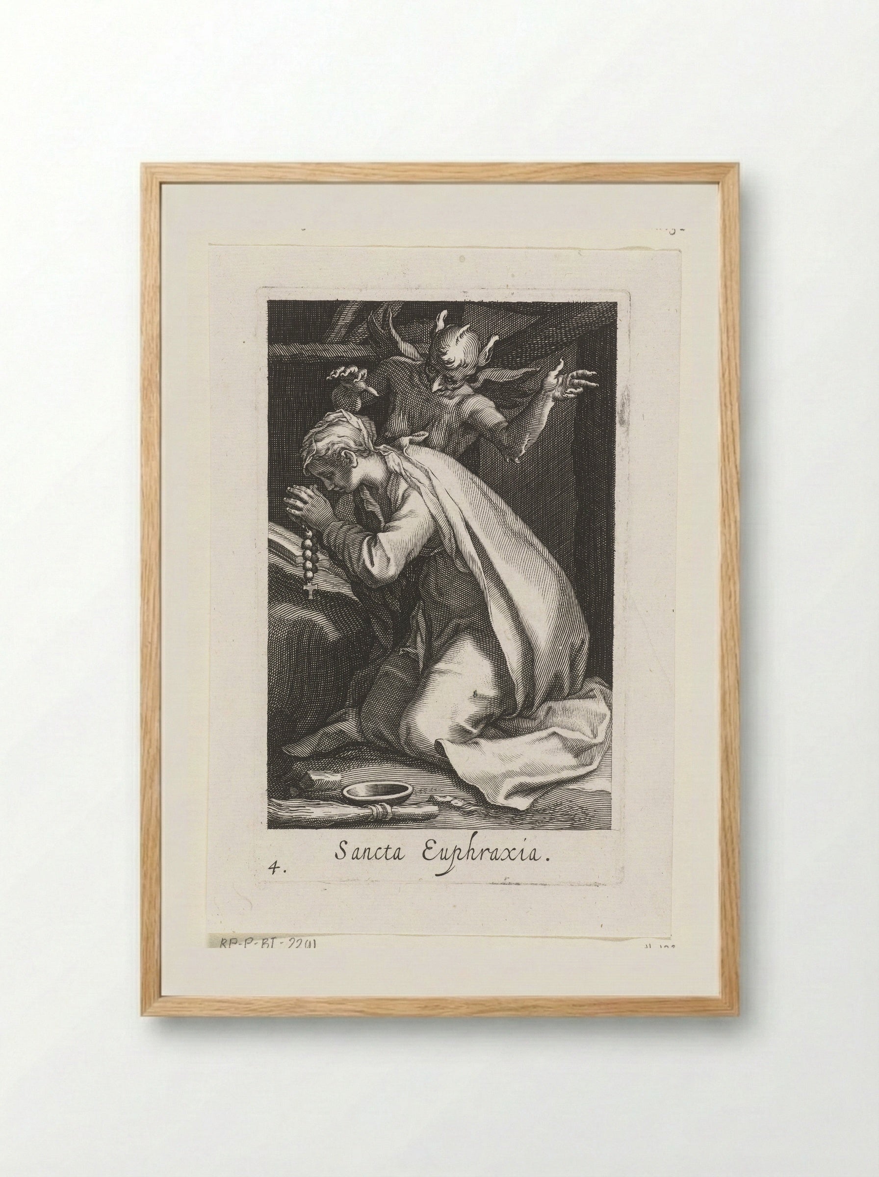 Saint Euphrasia of Constantinople as a Hermit - Boëtius Adamsz. Bolswert - Framed Print Wood