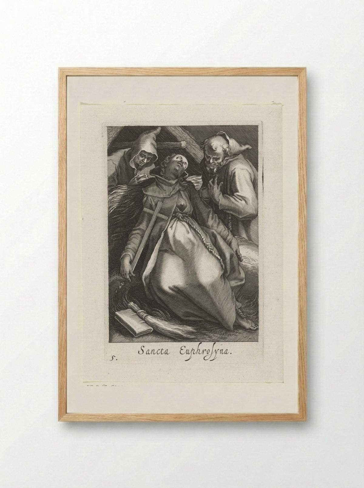 Saint Euphrosyne of Alexandria as a Hermit - Boëtius Adamsz. Bolswert - Framed Print Wood