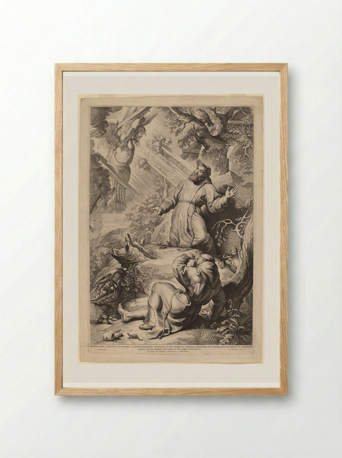 Saint Francis Receiving the Stigmata - Lucas Vorsterman I - Framed Print Wood