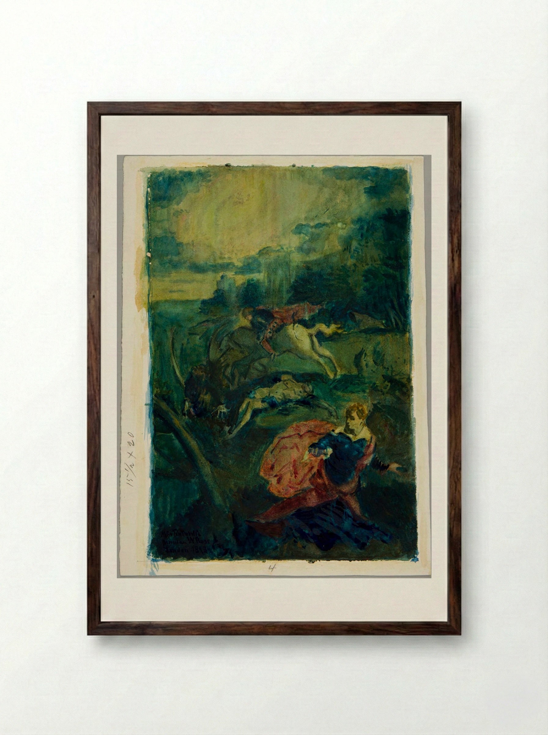 Saint George and the Dragon, after Tintoretto - Denman Waldo Ross - Framed Print Dark Wood