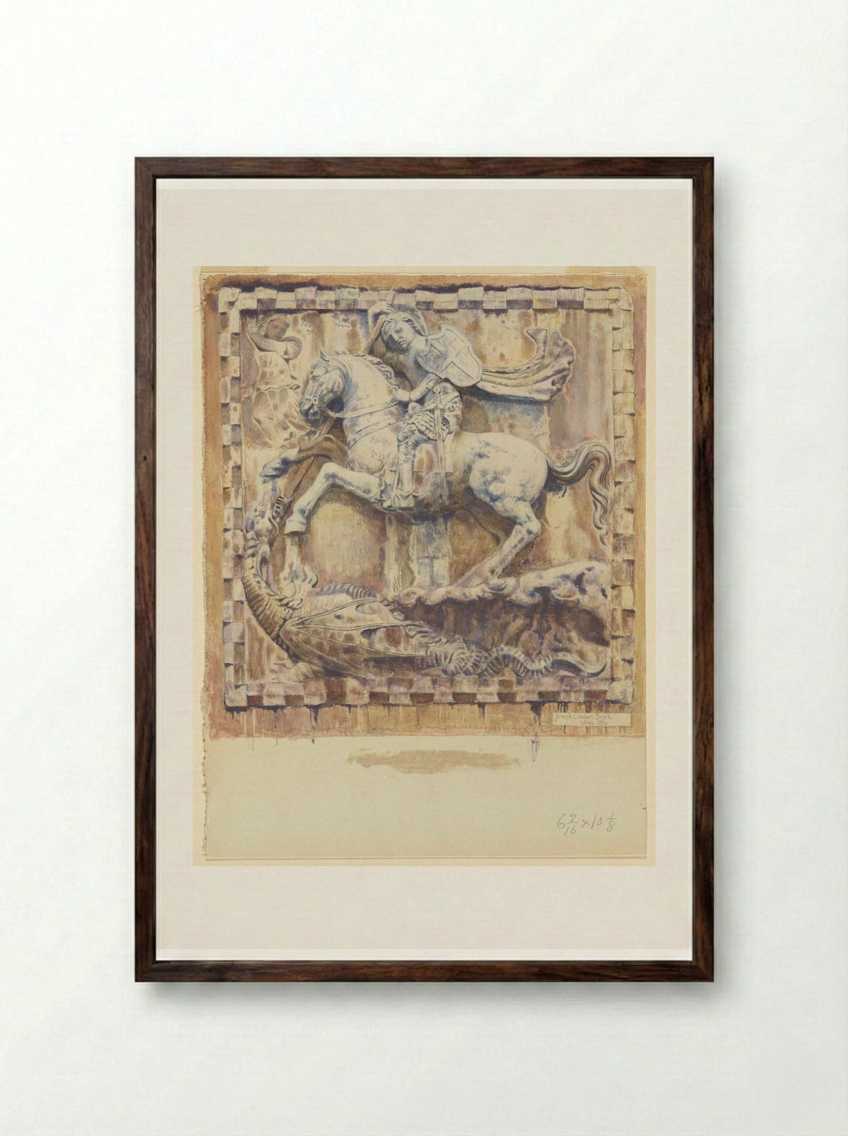 Saint George and the Dragon - Joseph Lindon Smith - Framed Print Dark Wood