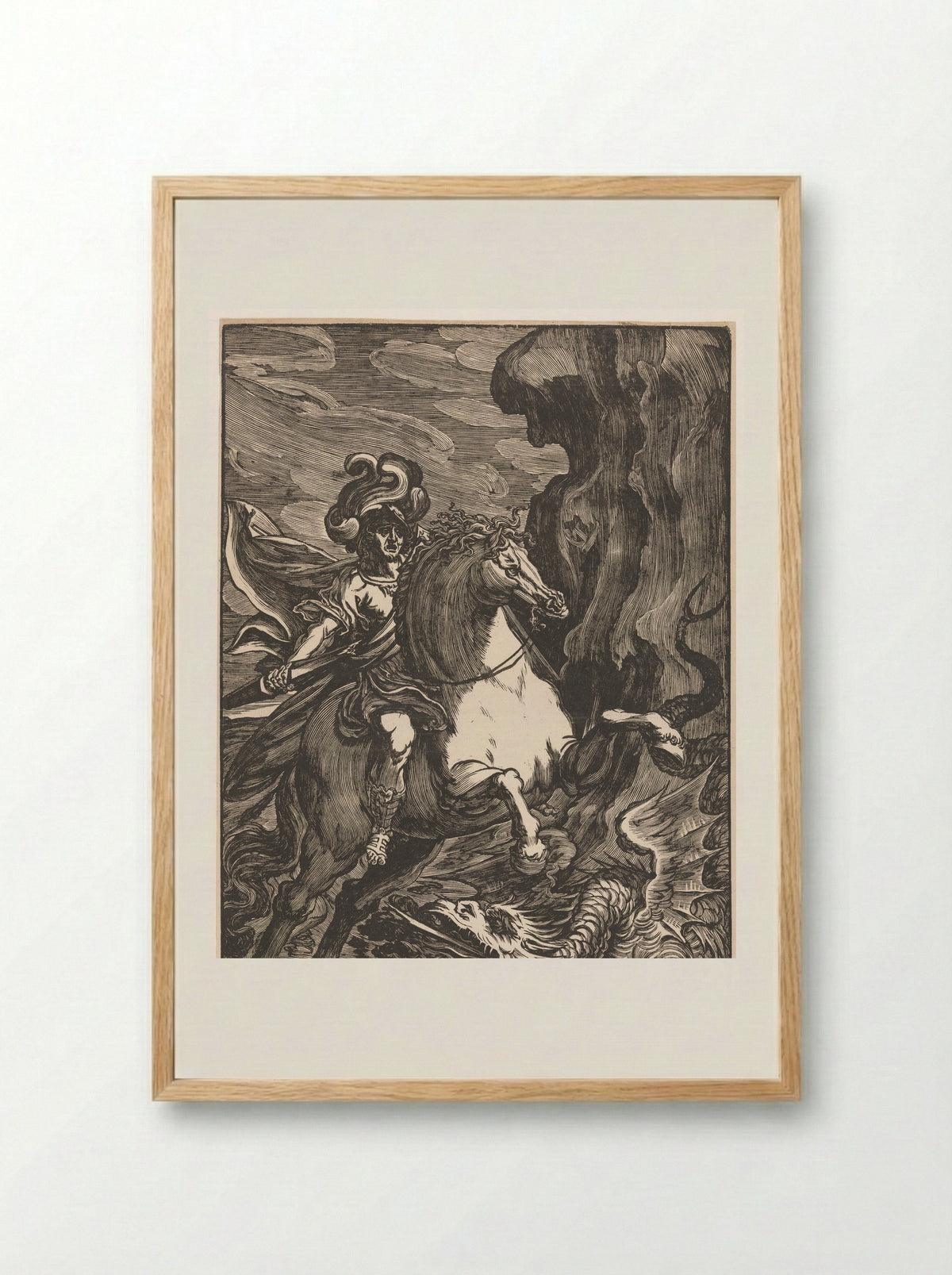 Saint George and the Dragon - Giuseppe Scolari - Framed Print Wood