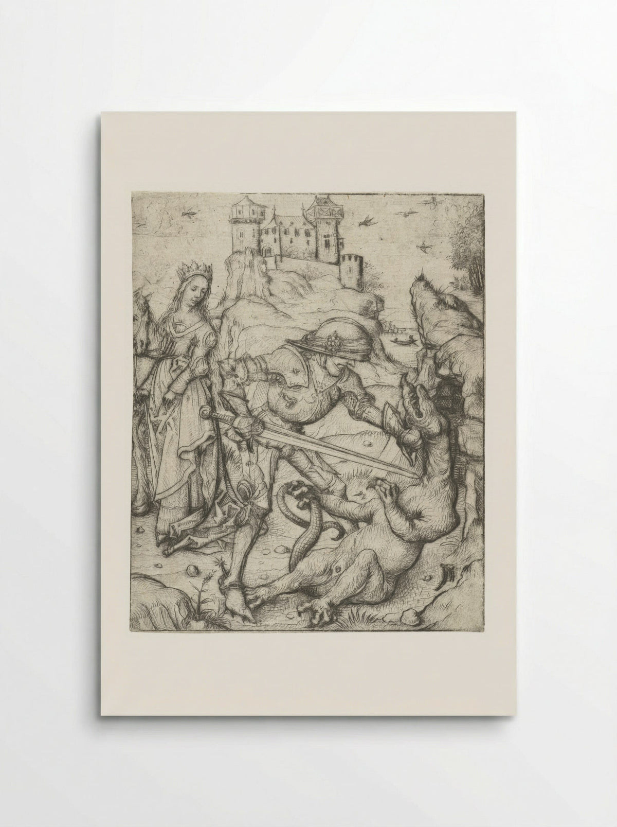 Saint George on Foot - Master of the Amsterdam Cabinet - Poster