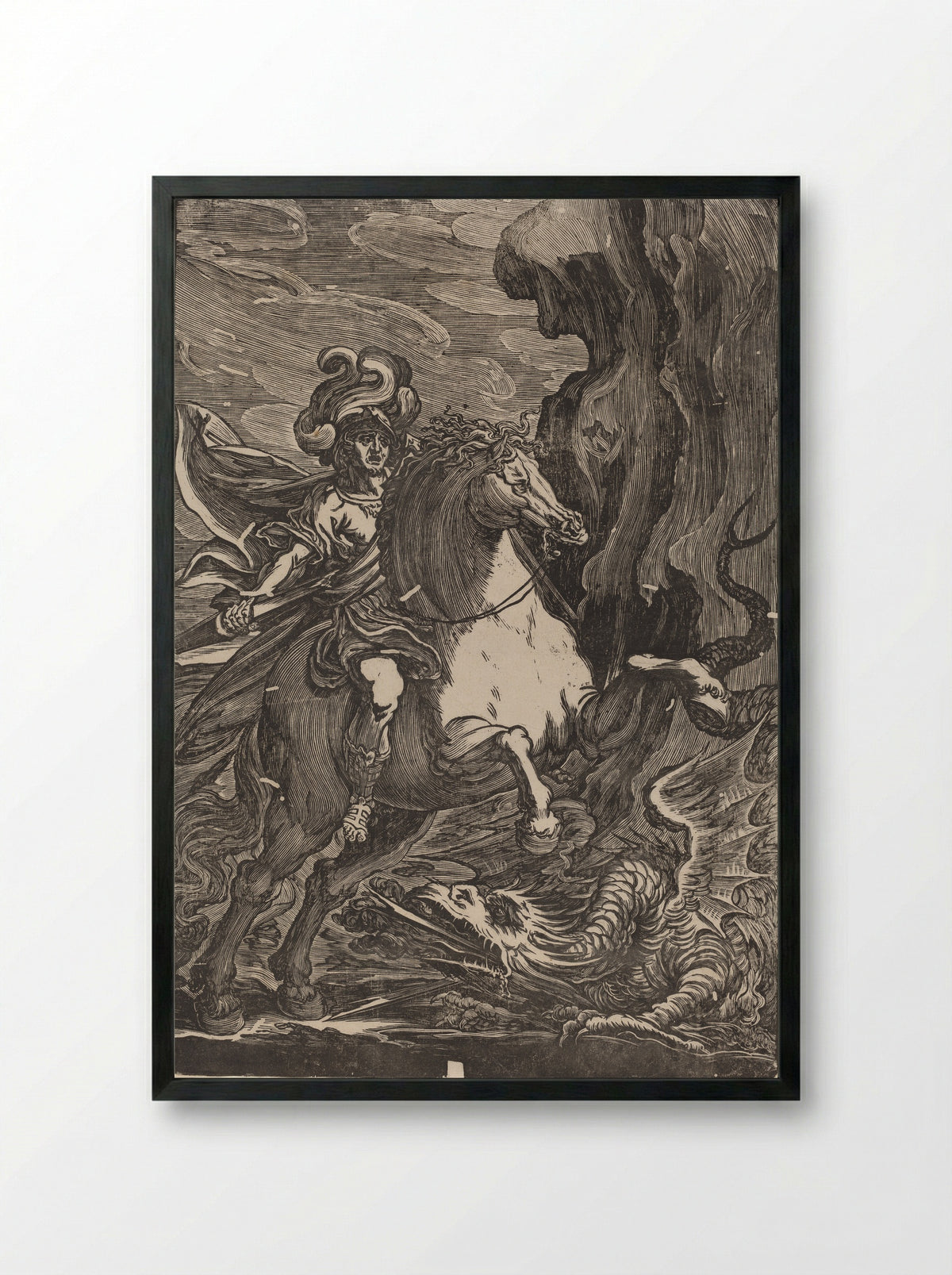 Saint George - Giuseppe Scolari - Framed Print Black