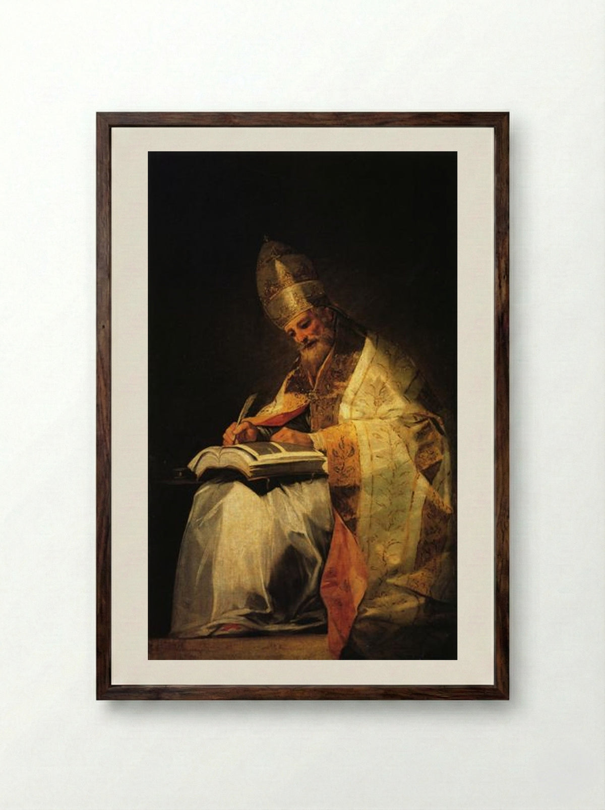 Saint Gregory the Great - Francisco Goya - Framed Print Dark Wood