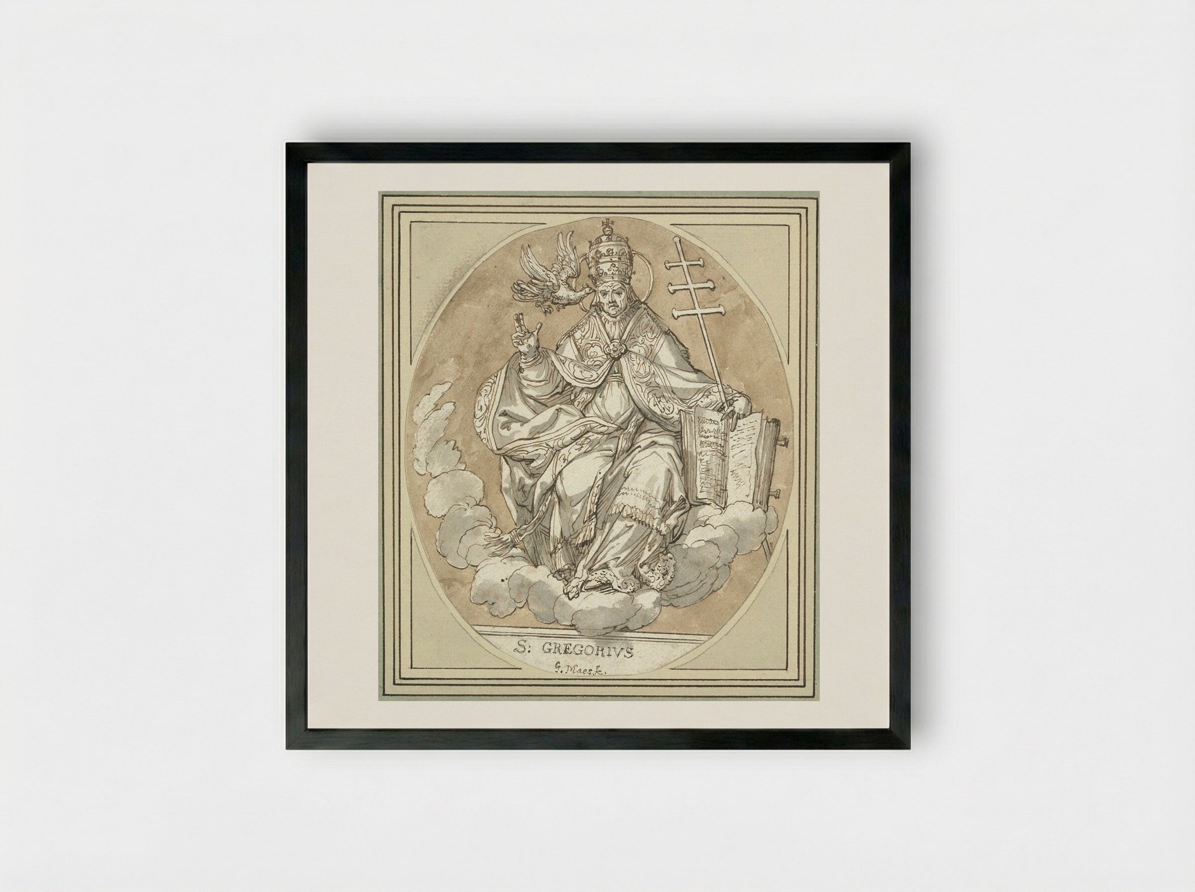 Saint Gregory - Godfried Maes - Framed Print Black