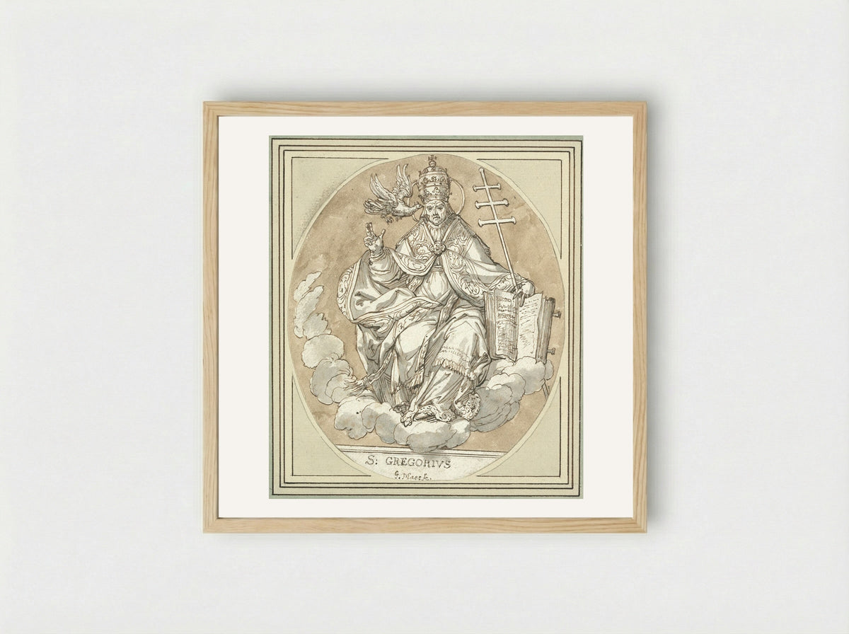 Saint Gregory - Godfried Maes - Framed Print Wood
