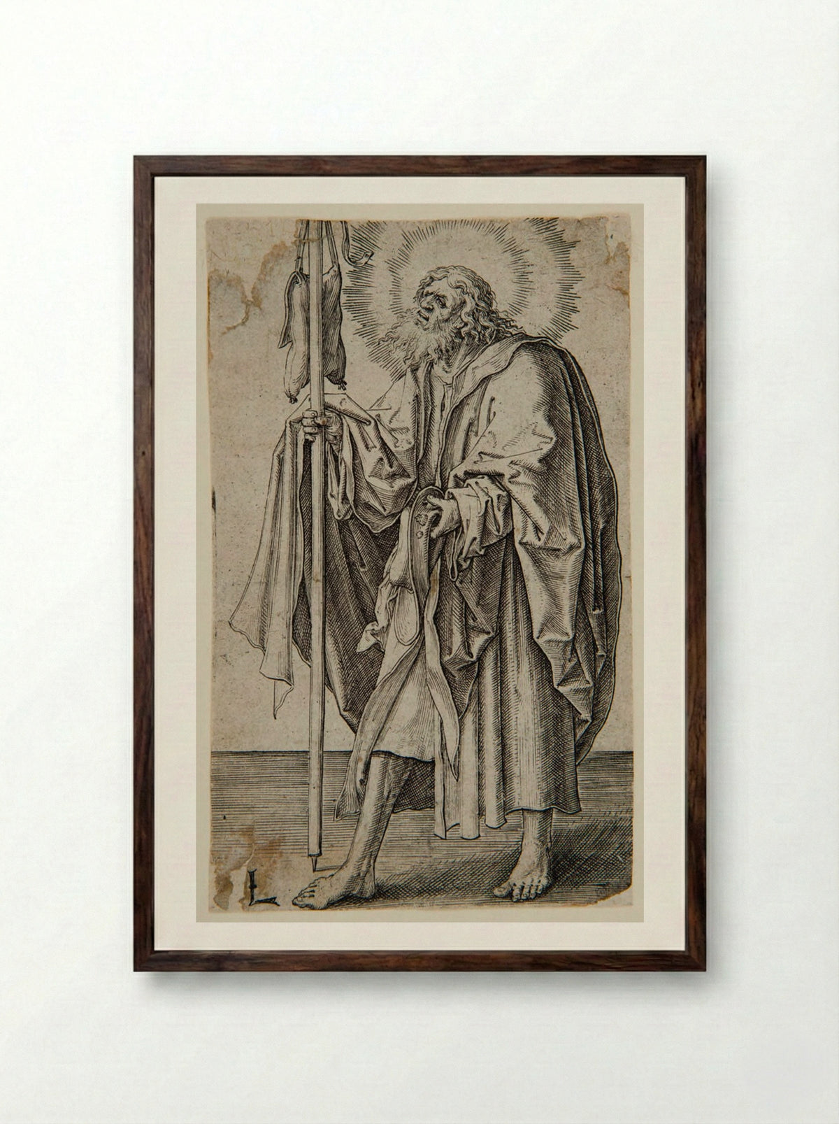 Saint James the Greater - Lucas van Leyden - Framed Print Dark Wood