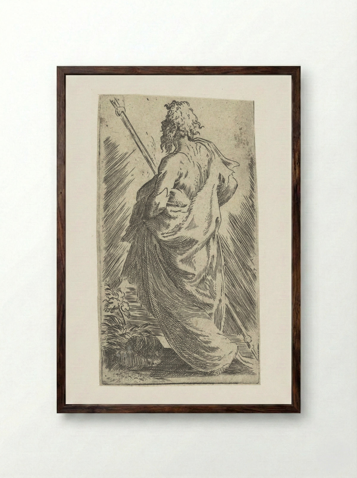 Saint James the Greater - Parmigianino - Framed Print Dark Wood