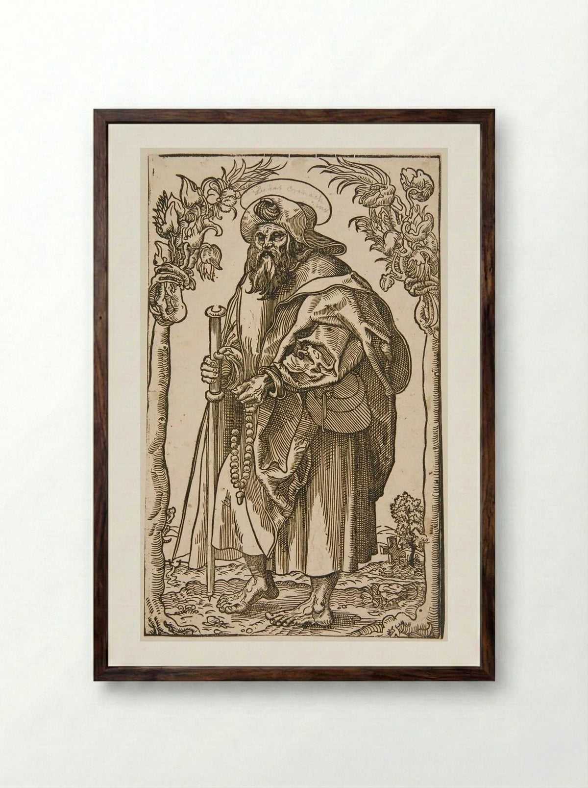Saint James the Greater - Lucas Cranach the Elder - Framed Print Dark Wood