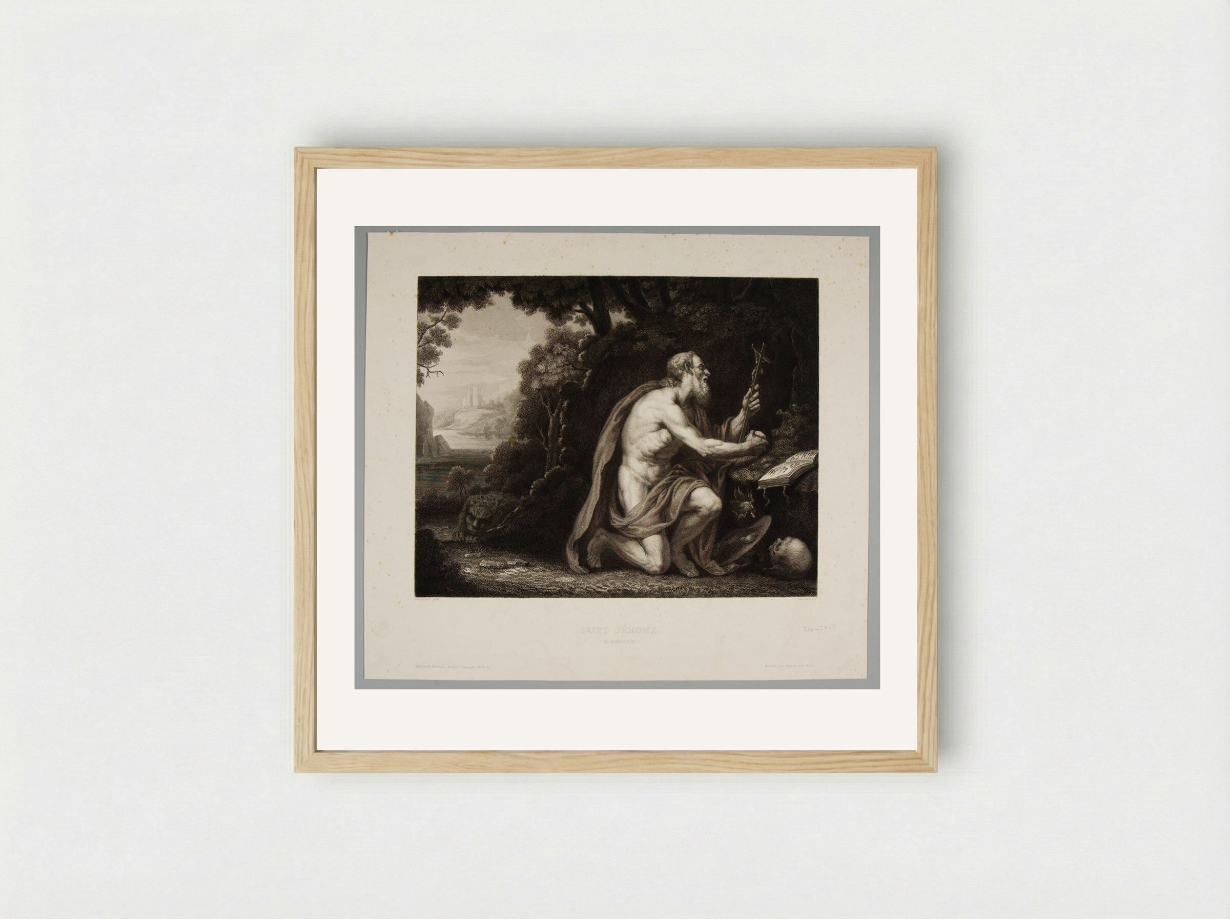Saint Jerome (After Domenichino) - Jean Marie Leroux - Framed Print Wood