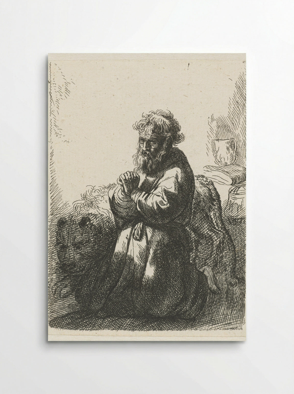Saint Jerome Kneeling in Prayer - Willem van der Vliet - Poster