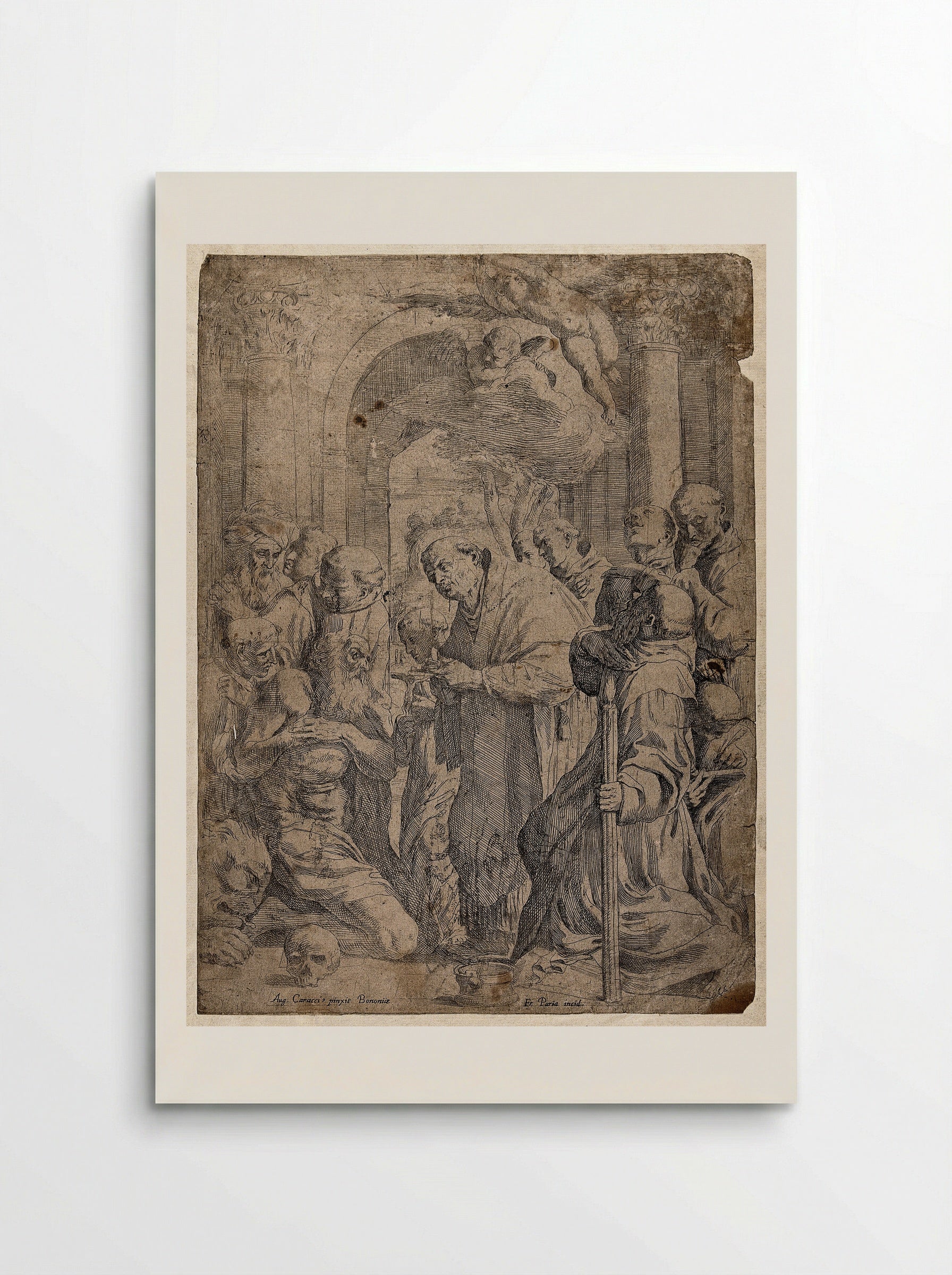 Saint Jerome Surrounded by Mourners - Agostino Carracci - Poster