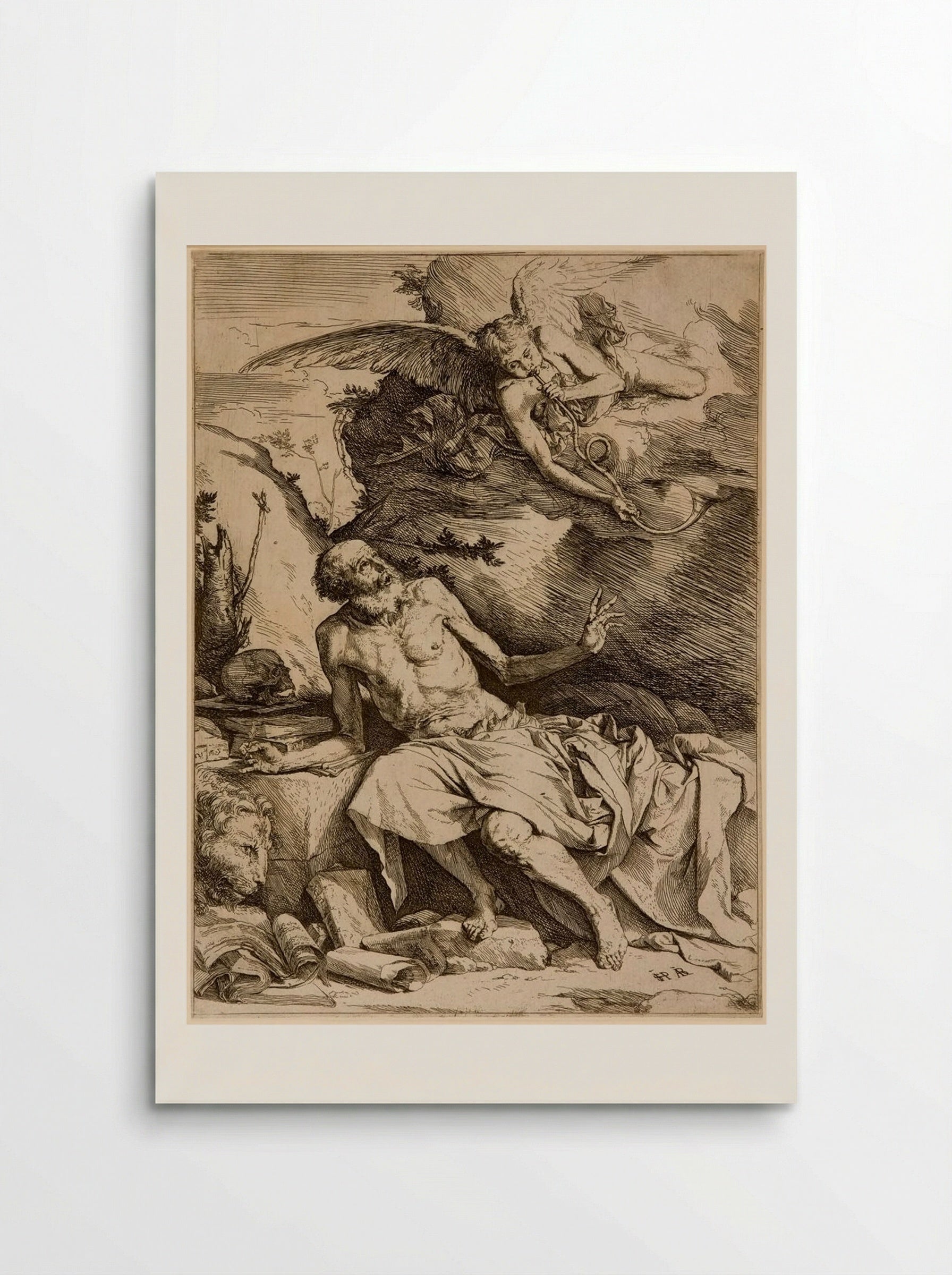 Saint Jerome and an Angel - Jusepe de Ribera - Poster