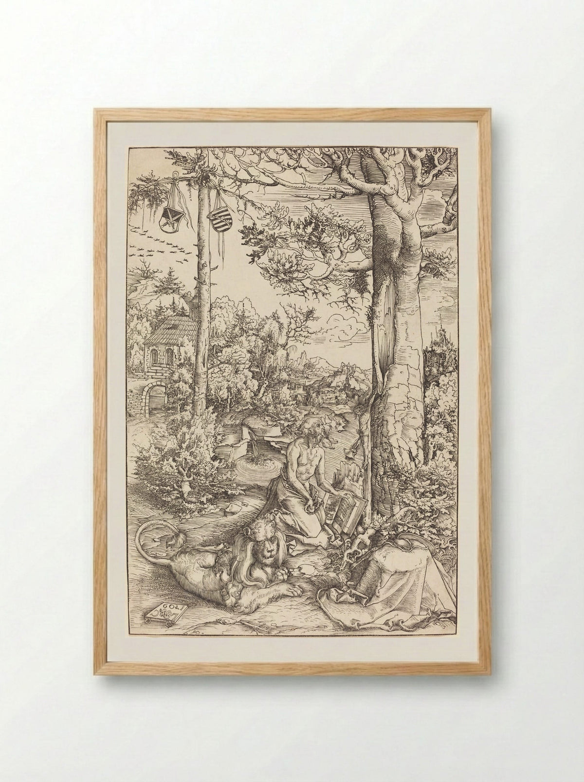 Saint Jerome in Penitence - Lucas Cranach the Elder - Framed Print Wood
