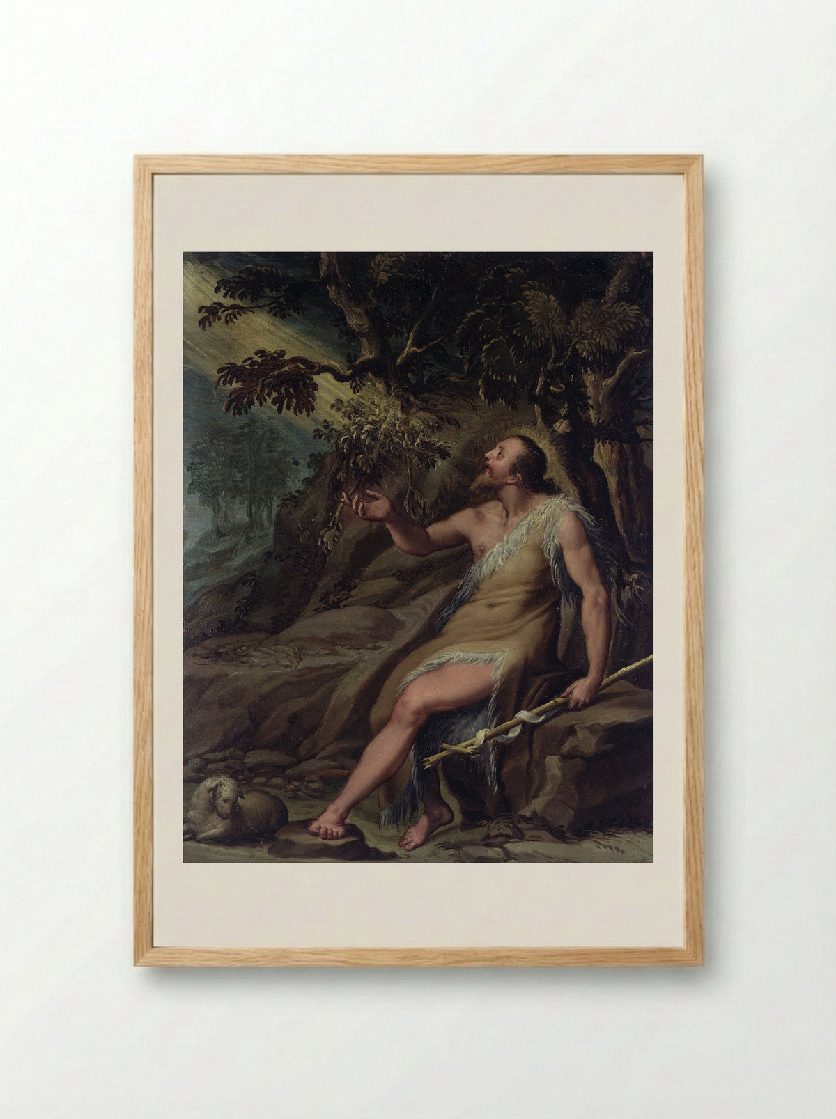 Saint Jerome in the Wilderness - Denys Calvaert - Framed Print Wood