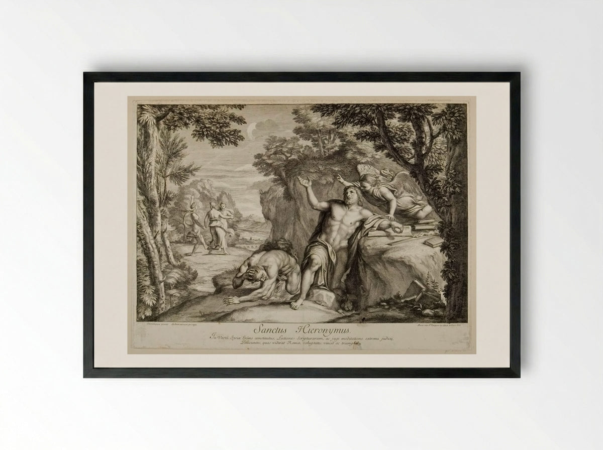 Saint Jerome - Gérard Audran - Framed Print Black
