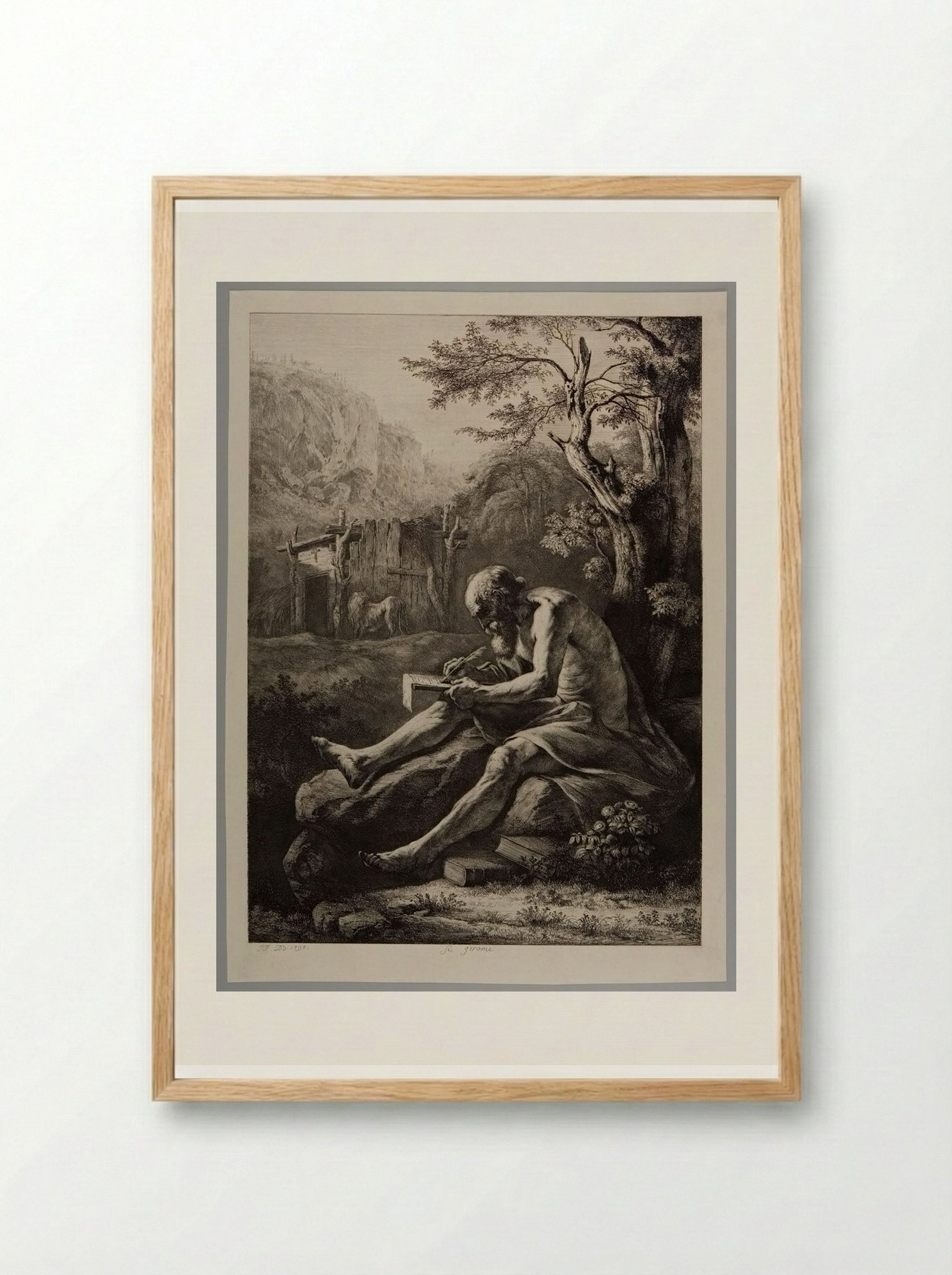 Saint Jerome - Jean-Jacques de Boissieu - Framed Print Wood