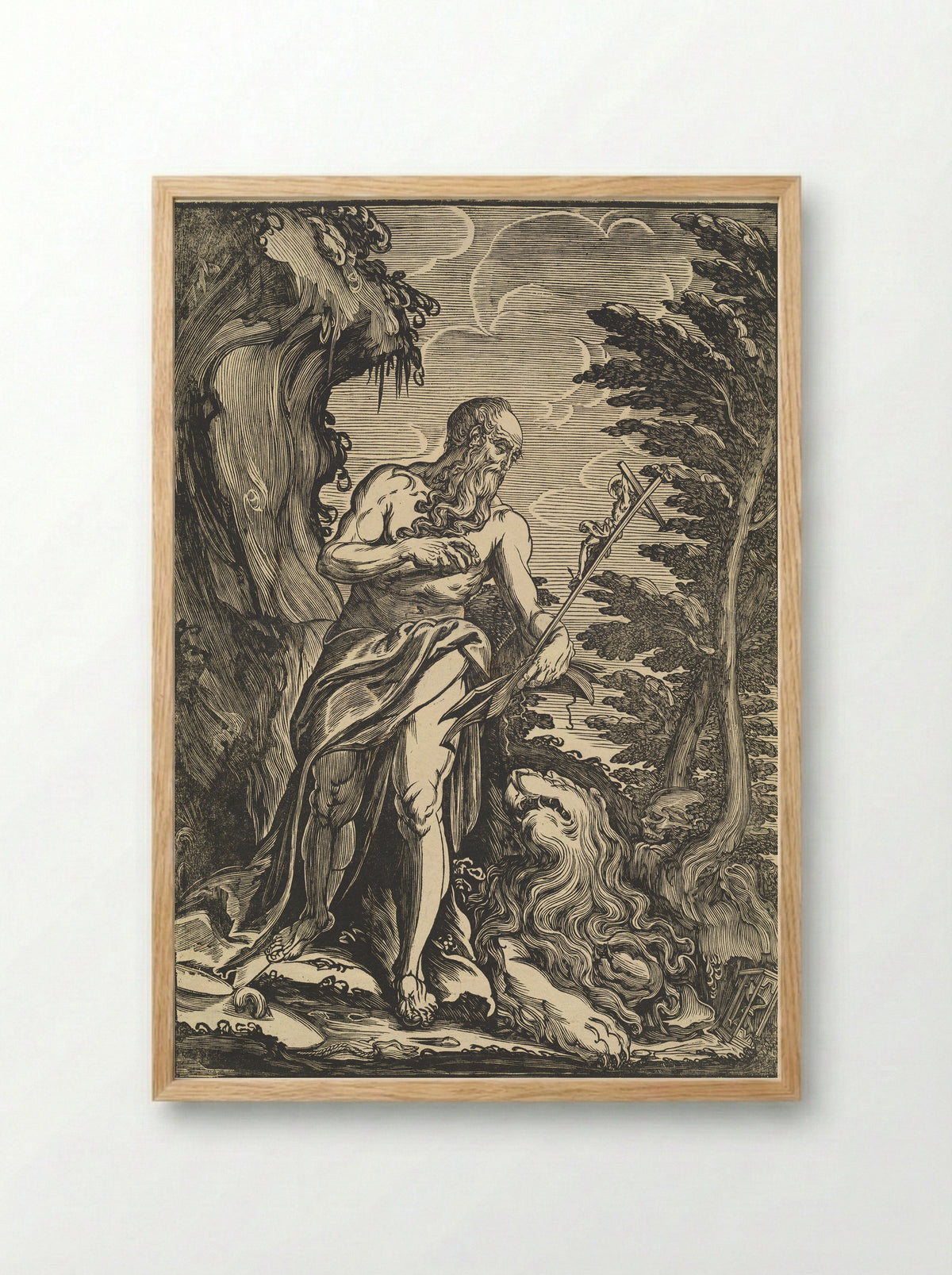 Saint Jerome - Giuseppe Scolari - Framed Print Wood
